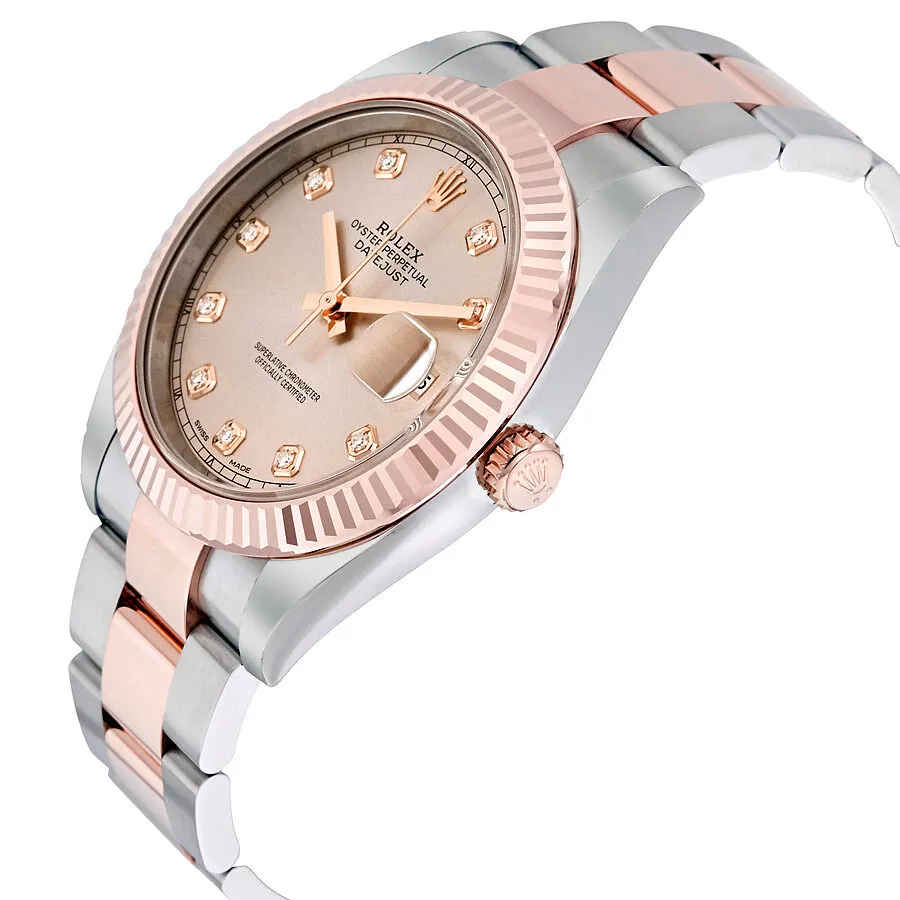 Rolex Datejust Sundust Diamond Dial Steel and 18 Everose Gold Men's Watch 126331SNDO