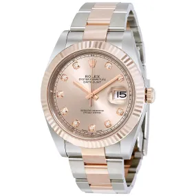Rolex Datejust Sundust Diamond Dial Steel and 18 Everose Gold Men's Watch 126331SNDO