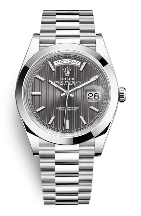 Rolex Day Date 40 Dark Rhodium Dial Automatic Men's Platinum President Watch 228206GNSRP 228206DRSP