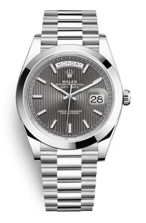 Rolex Day Date 40 Dark Rhodium Dial Automatic Men's Platinum President Watch 228206GNSRP 228206DRSP