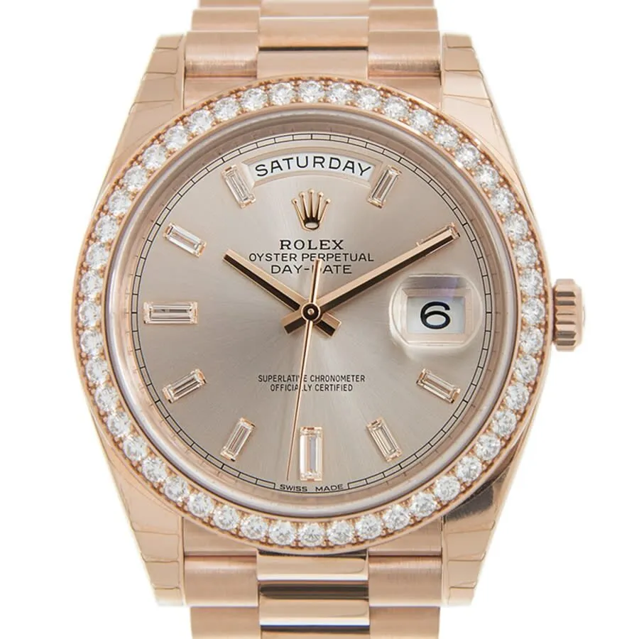 Rolex Day-Date Automatic Chronometer Diamond Pink Dial Watch 228345rbr-0007 228345 PDP