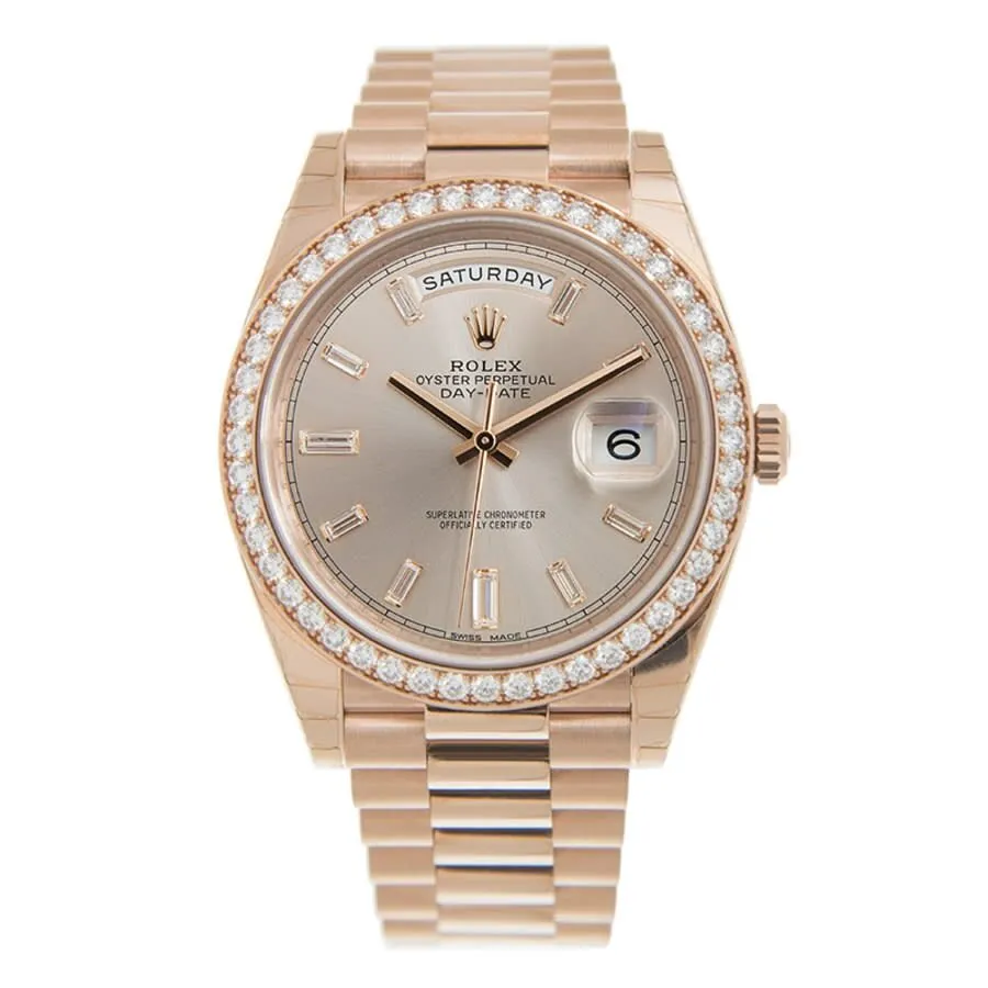 Rolex Day-Date Automatic Chronometer Diamond Pink Dial Watch 228345rbr-0007 228345 PDP