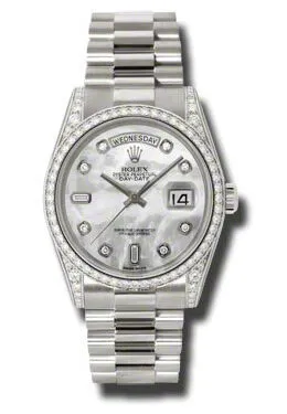 Rolex Day-Date Mother Of Pearl Dial 18K White Gold President Automatic Ladies Watch 118389MDP