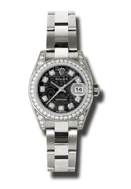 Rolex Lady Datejust 26 Black Dial 18K White Gold Oyster Bracelet Automatic Watch 179159BKJDO