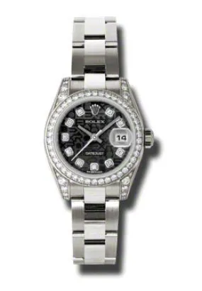 Rolex Lady Datejust 26 Black Dial 18K White Gold Oyster Bracelet Automatic Watch 179159BKJDO