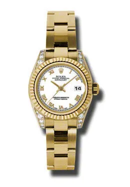 Rolex Lady Datejust 26 White Dial 18K Yellow Gold Oyster Bracelet Automatic Watch 179238WRO