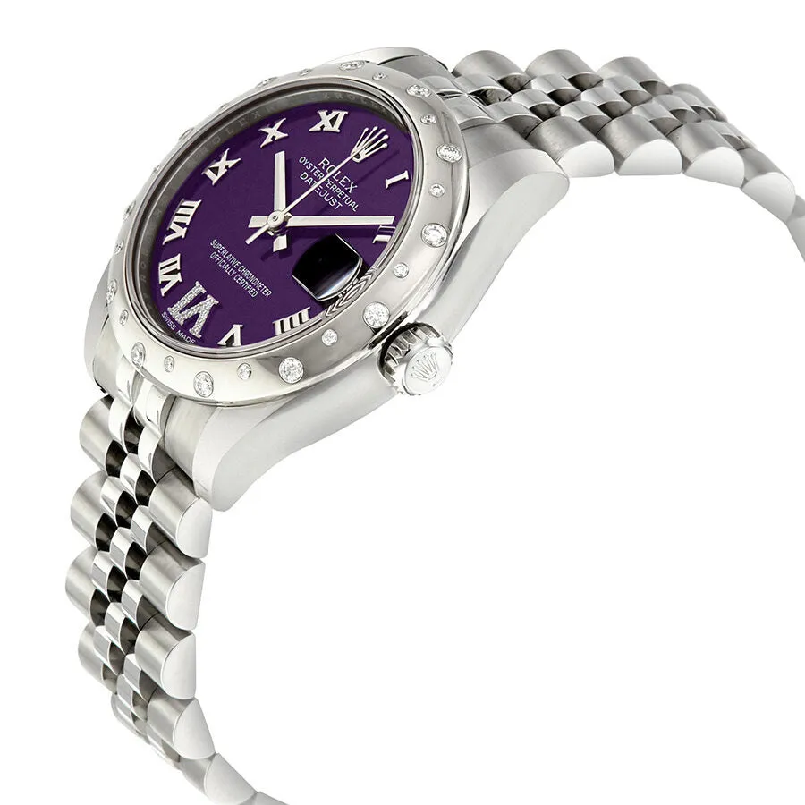 Rolex Oyster Perpetual Datejust 31 Purple Dial Stainless Steel Jubilee Bracelet Automatic Ladies Watch 178344PRDJ