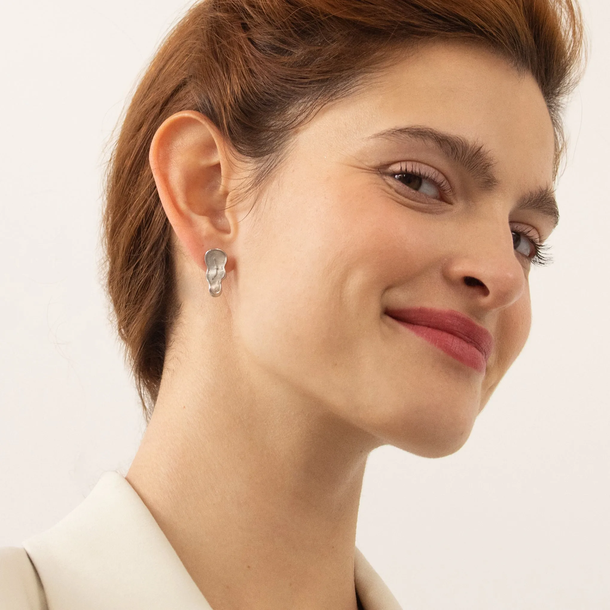 Salvador Dalí Gold-Plated Melting Clock Post Earrings - Silver