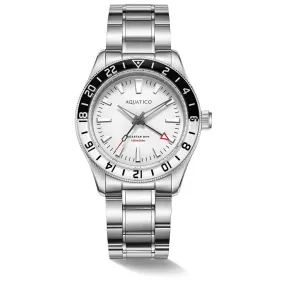 Sea Star GMT Full Lume White Dial Black White Bezel (NO DATE)