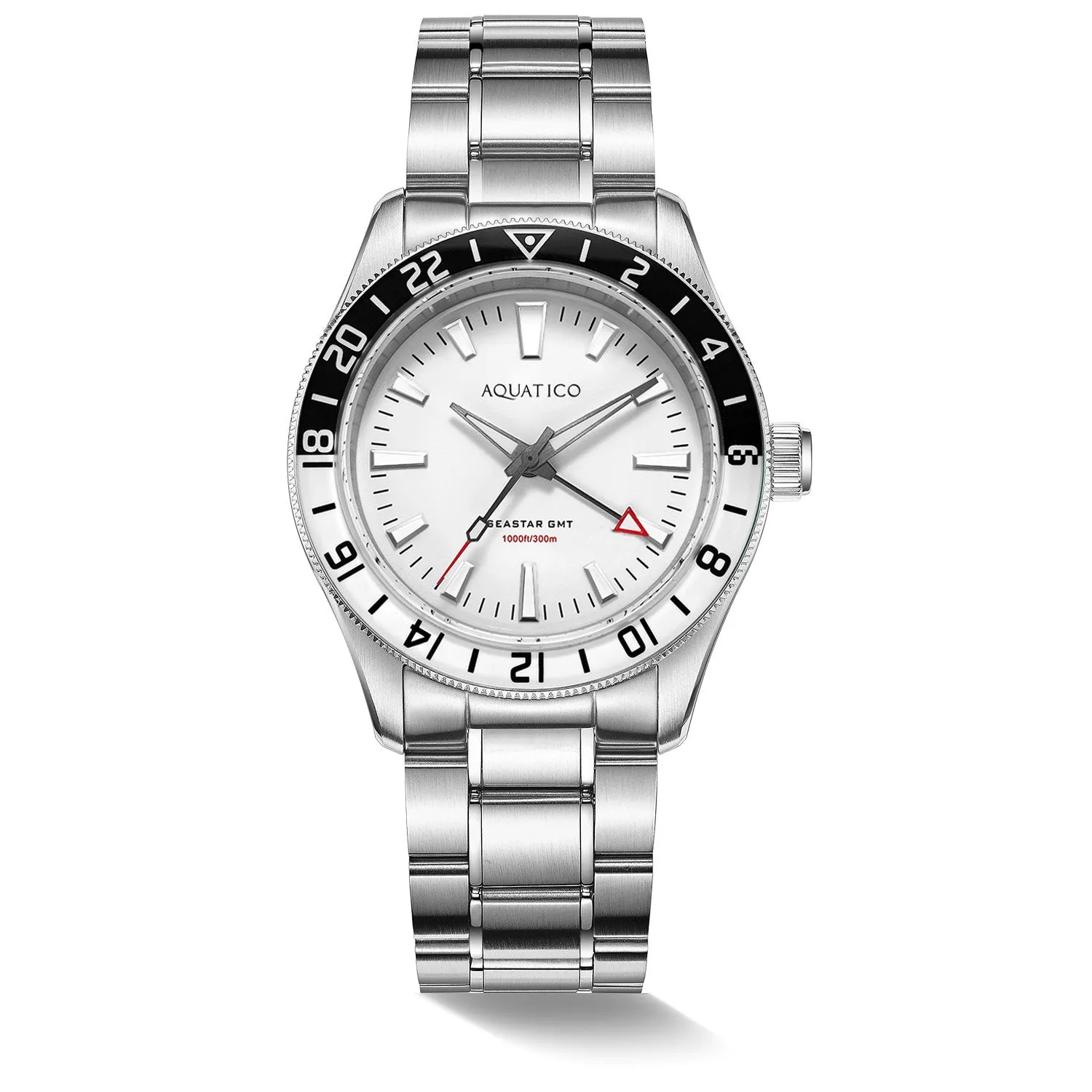 Sea Star GMT Full Lume White Dial Black White Bezel (NO DATE)