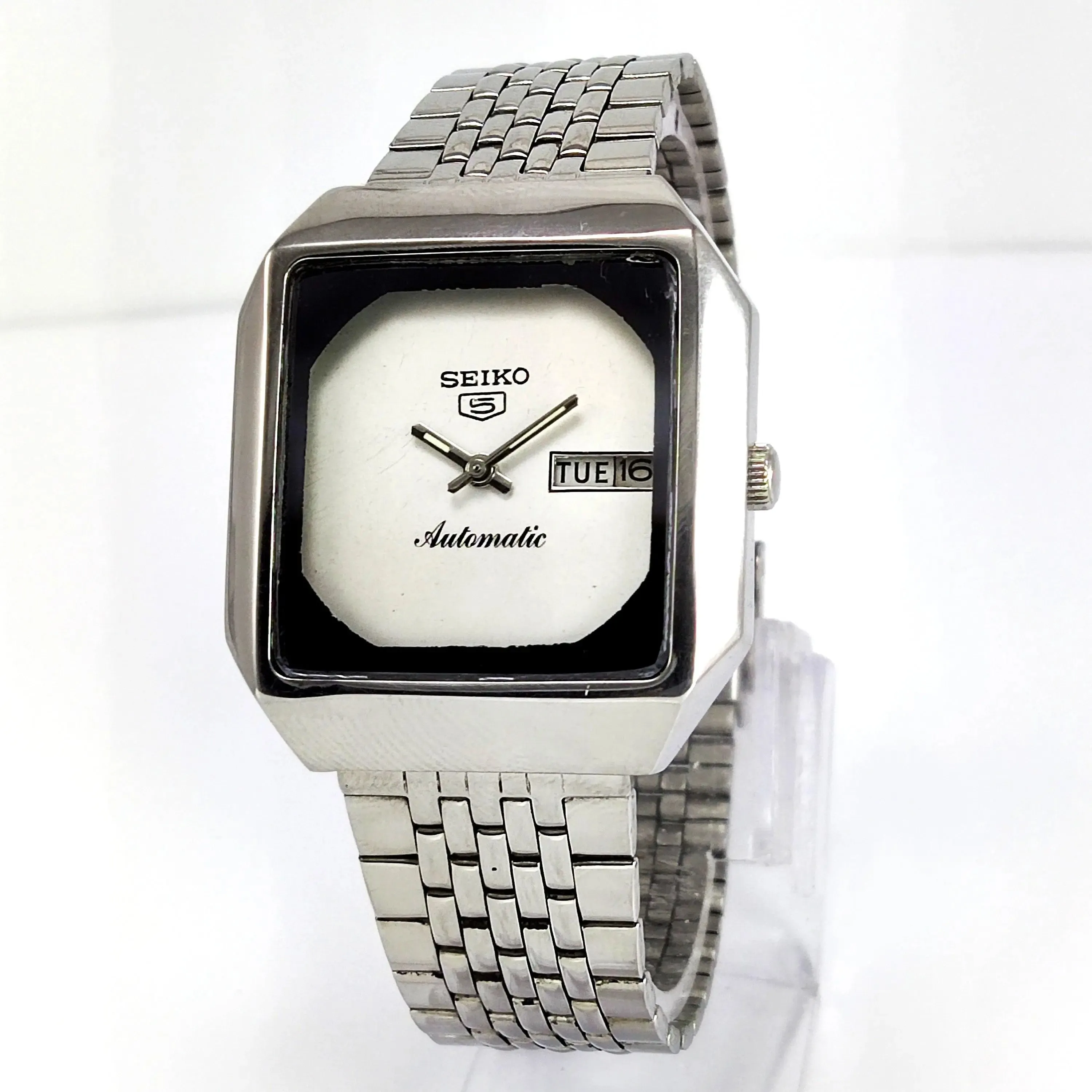 Seiko 5 Automatic-6309A Off-White Dial 17 Jewels Analog Day Date Men's Mechanical Watch