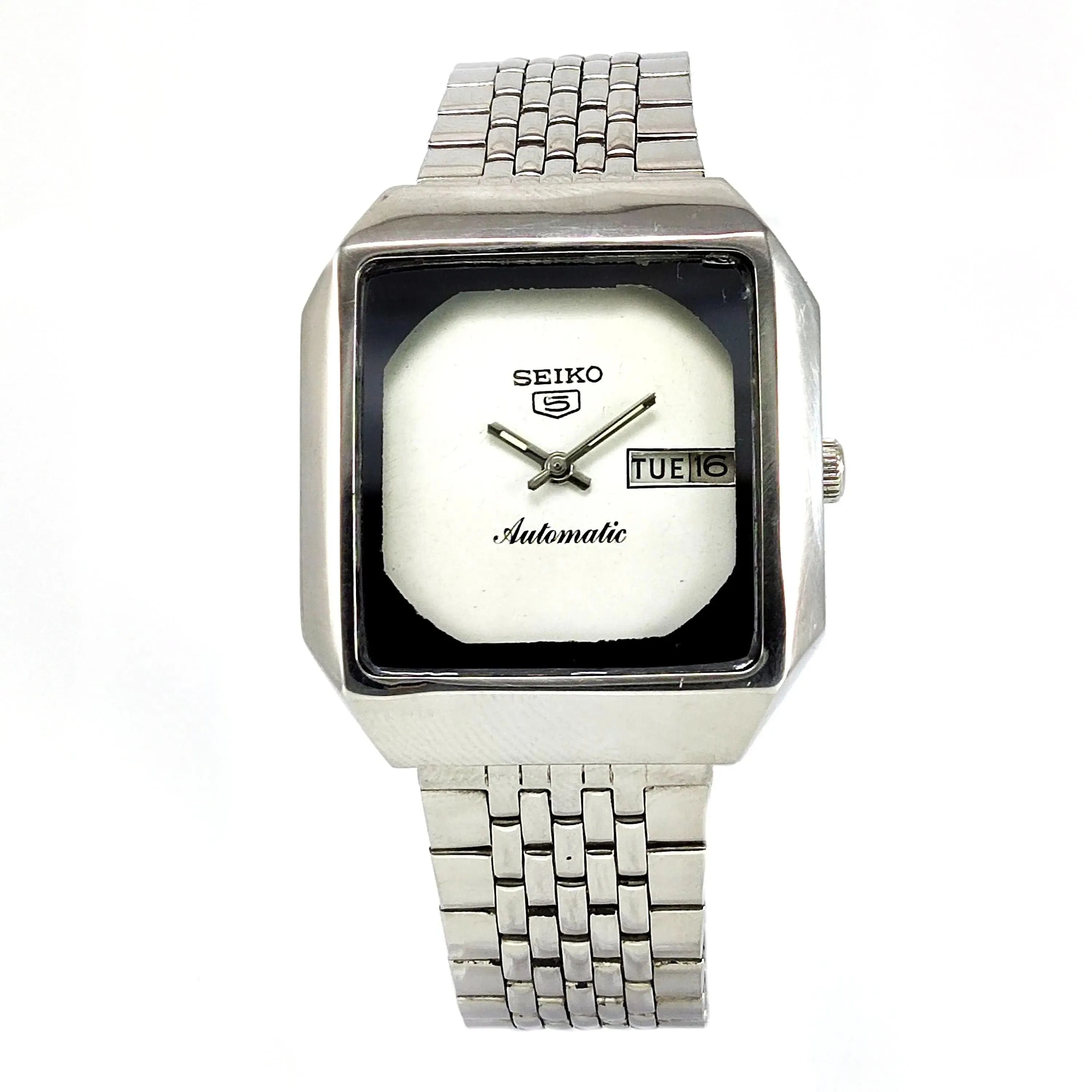 Seiko 5 Automatic-6309A Off-White Dial 17 Jewels Analog Day Date Men's Mechanical Watch