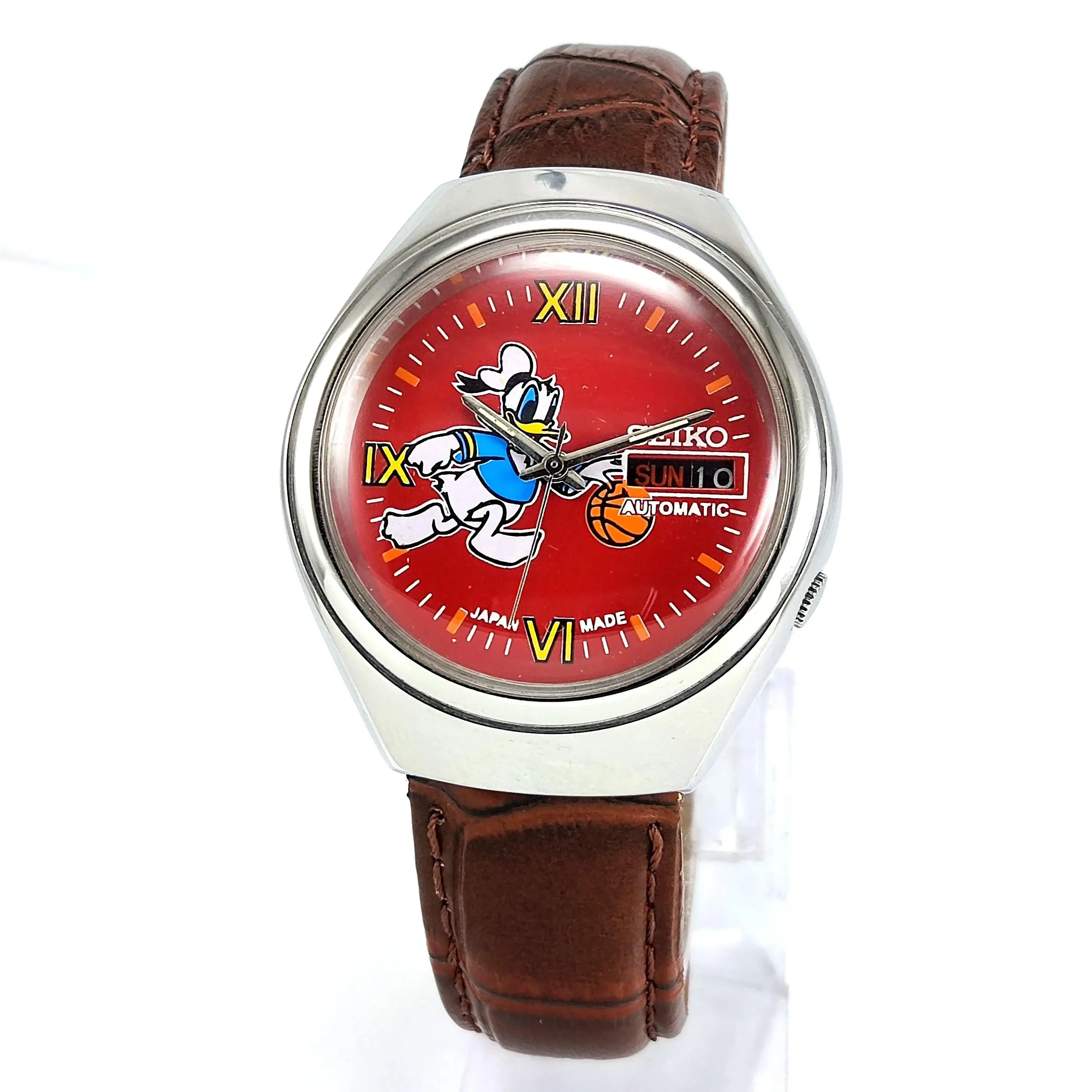 Seiko 5 Automatic-7019A Red Dial 21 Jewels Day Date Men's Mechanical Watch