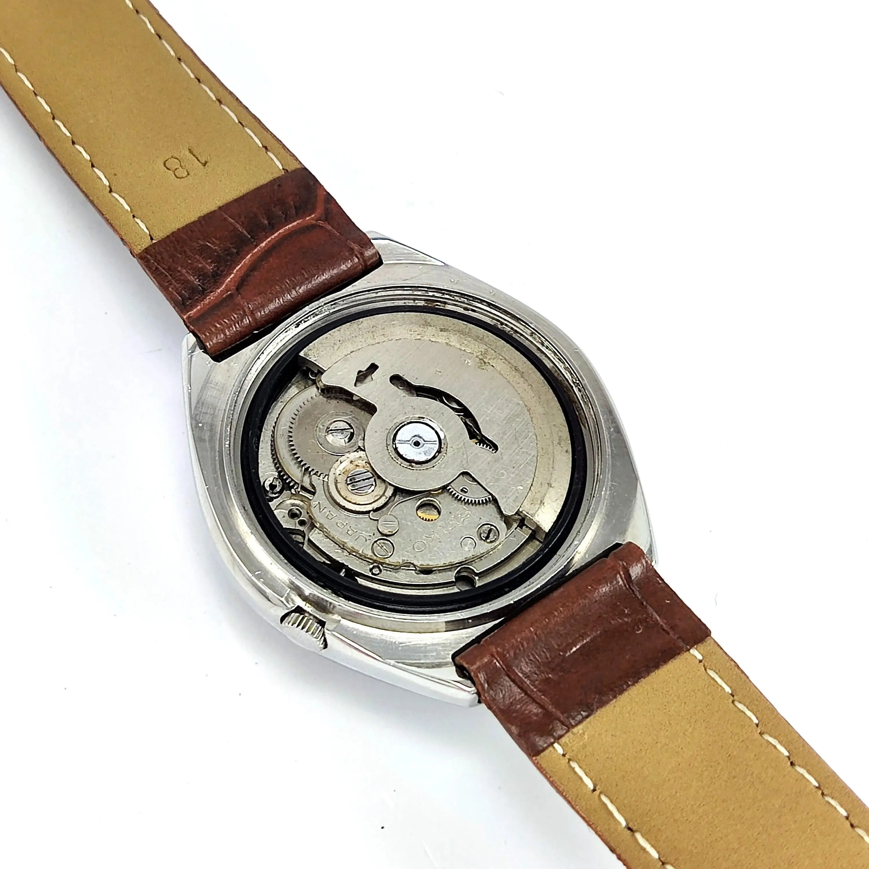 Seiko 5 Automatic-7019A Red Dial 21 Jewels Day Date Men's Mechanical Watch