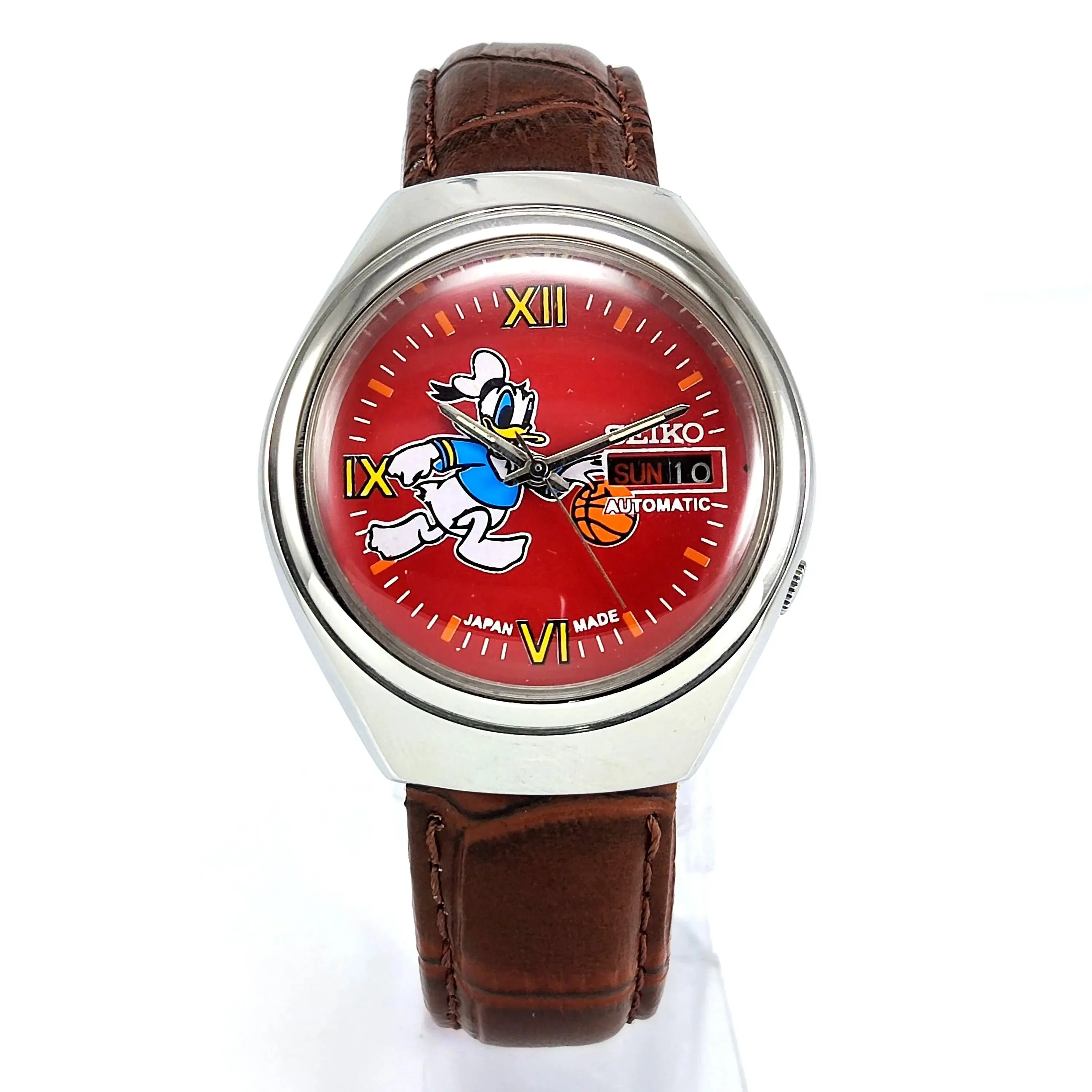 Seiko 5 Automatic-7019A Red Dial 21 Jewels Day Date Men's Mechanical Watch