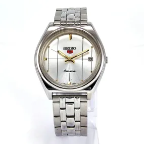 Seiko 5 Automatic-7025A Silver Dial 17 Jewels Day Date Men's Mechanical Watch
