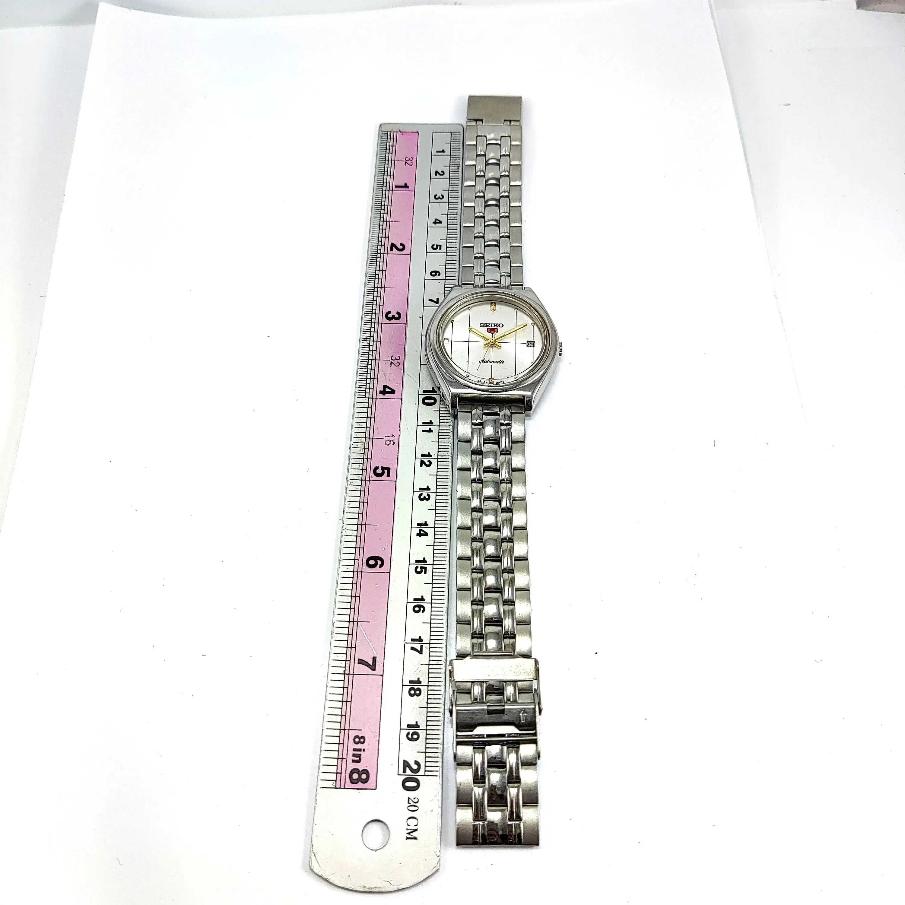 Seiko 5 Automatic-7025A Silver Dial 17 Jewels Day Date Men's Mechanical Watch