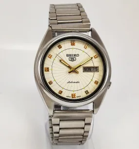 Seiko 5 Automatic Cream Dial 17 Jewels 7005A Men's Watch