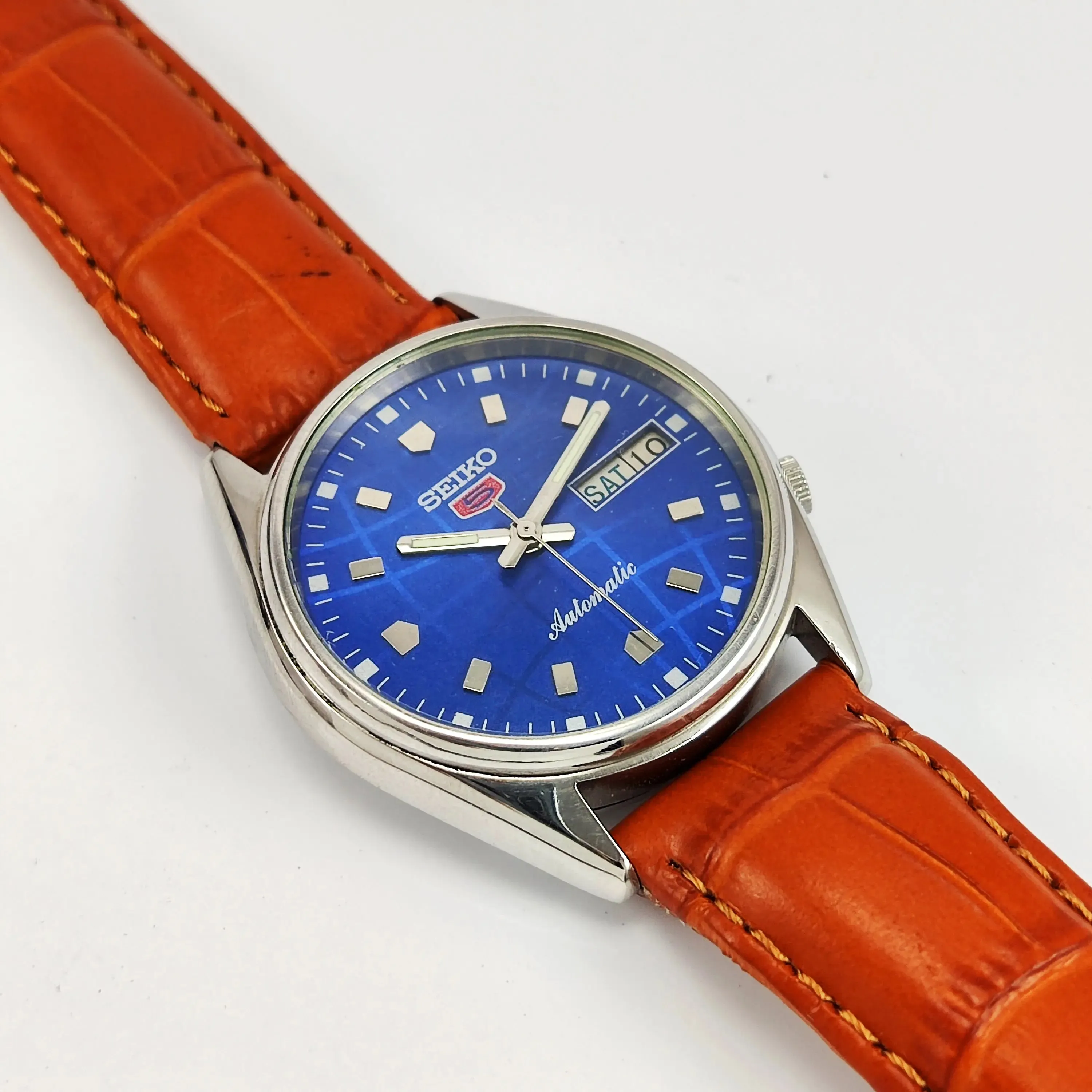 Seiko 5 Navy Blue Dial 17 Jewels Men's Automatic Wrist Watch 7009A