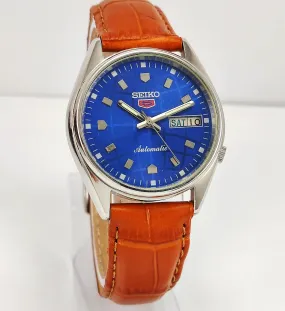 Seiko 5 Navy Blue Dial 17 Jewels Men's Automatic Wrist Watch 7009A
