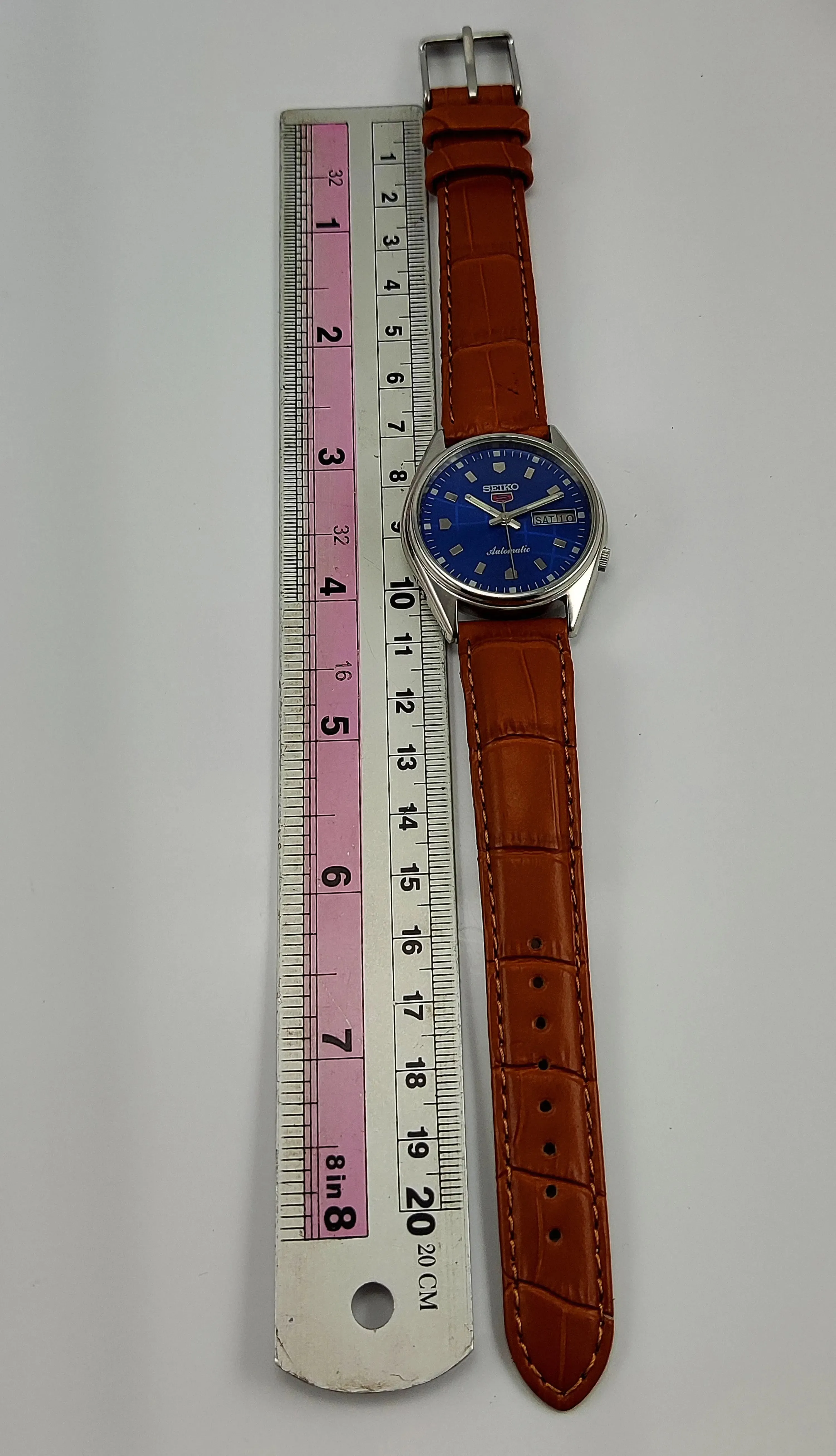 Seiko 5 Navy Blue Dial 17 Jewels Men's Automatic Wrist Watch 7009A