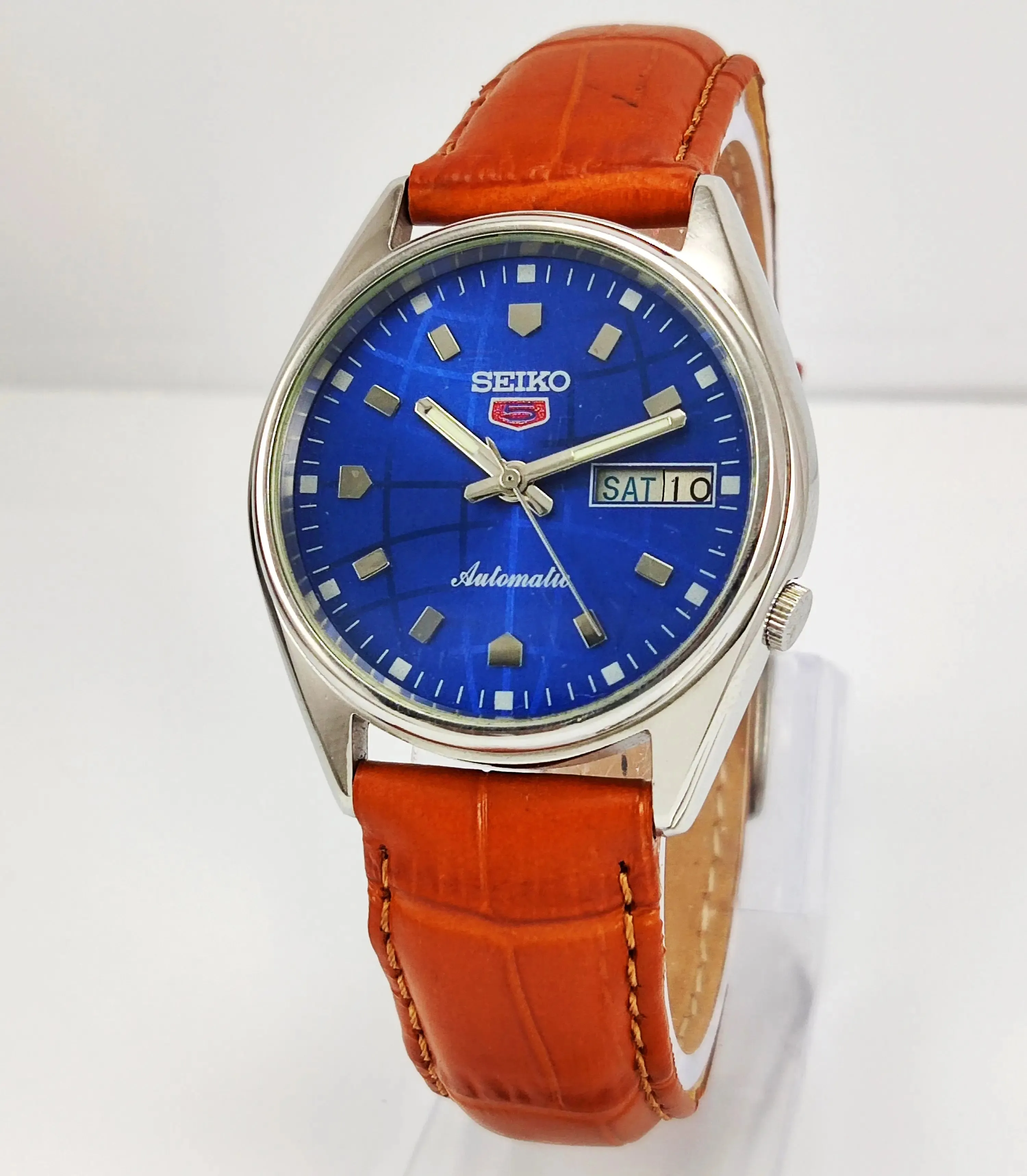 Seiko 5 Navy Blue Dial 17 Jewels Men's Automatic Wrist Watch 7009A