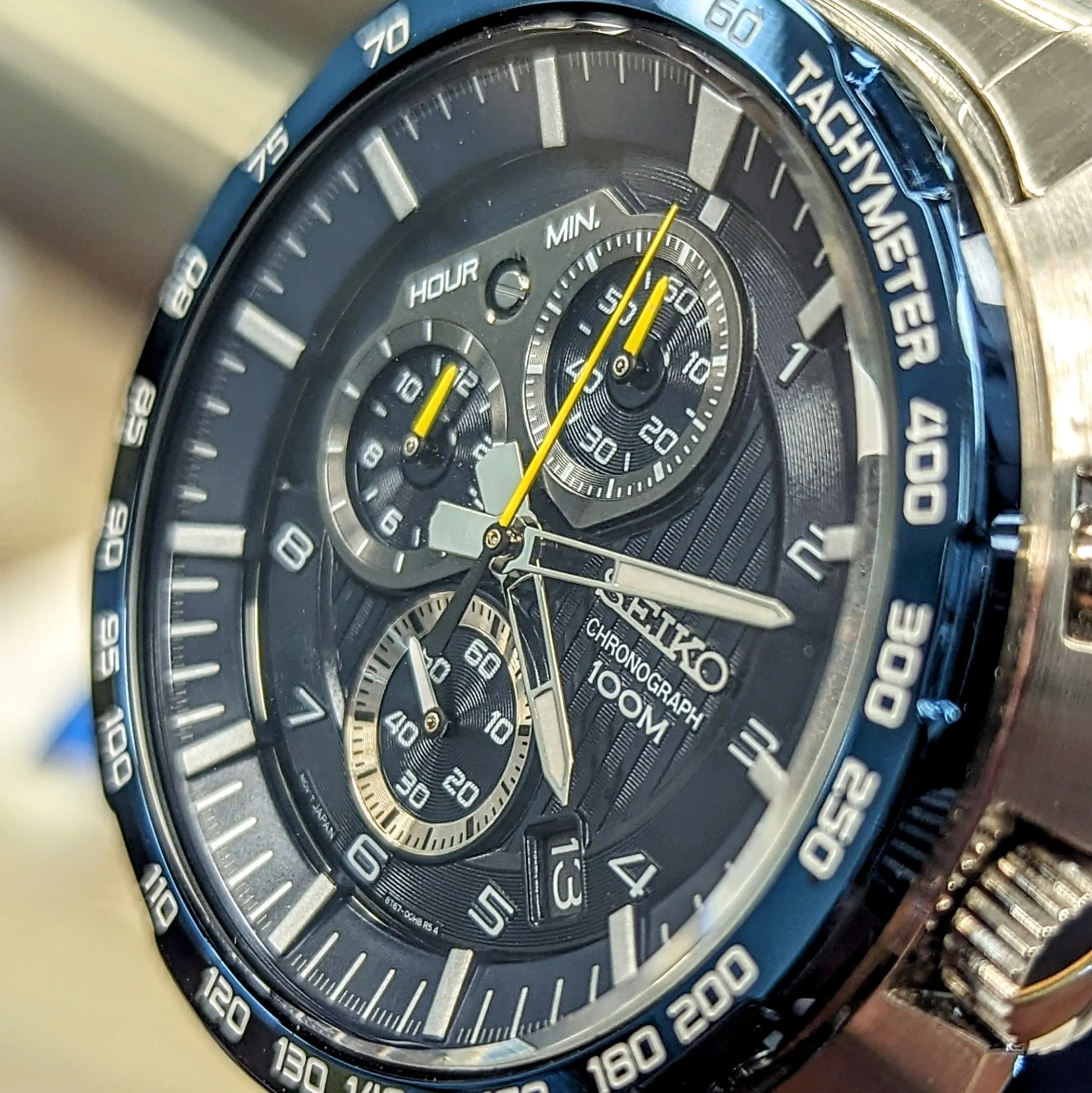 SEIKO Chronograph Watch 100M Ref. SSB321 Date Indicator 8T67-00H0 - Original Seiko Bracelet Box & Papers!