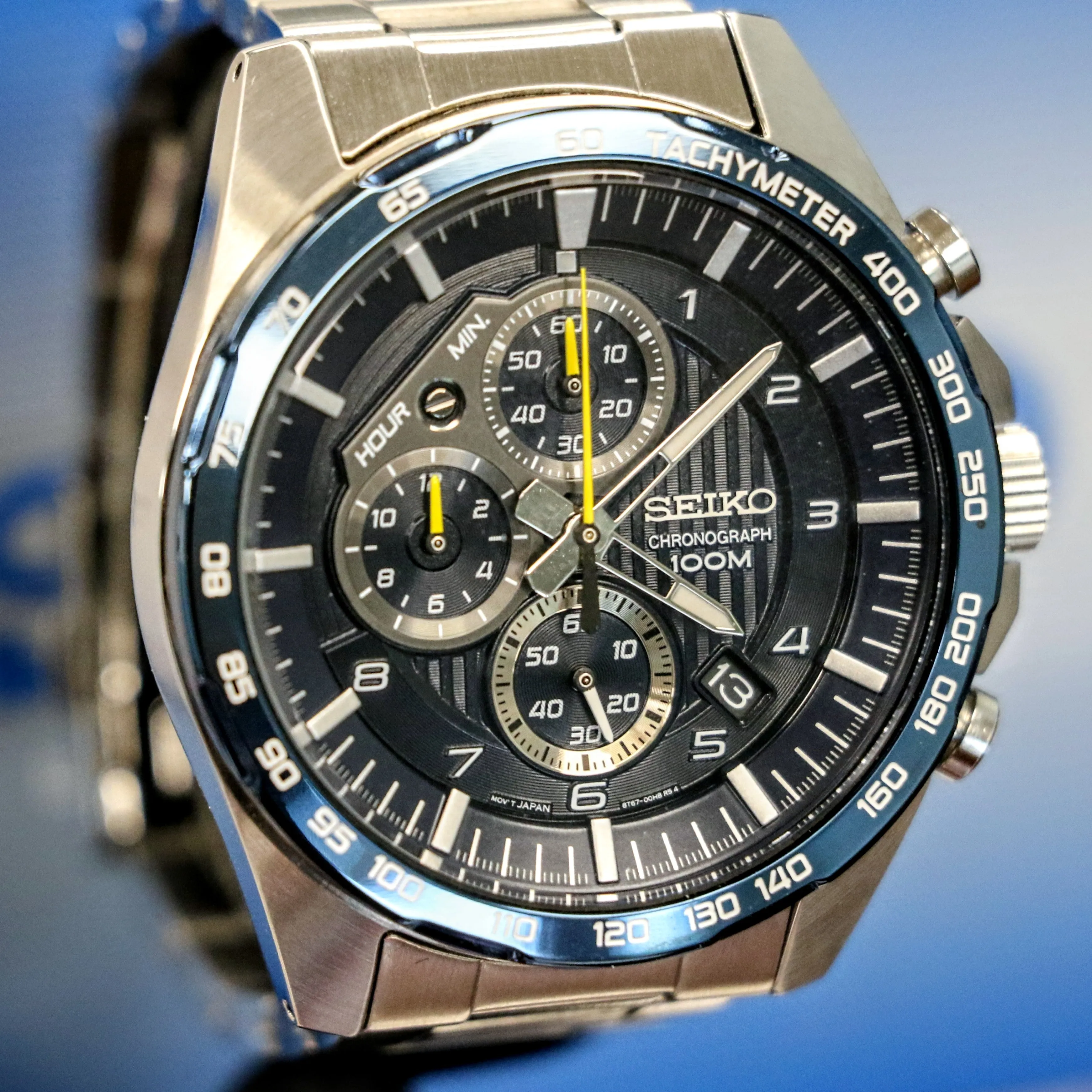 SEIKO Chronograph Watch 100M Ref. SSB321 Date Indicator 8T67-00H0 - Original Seiko Bracelet Box & Papers!