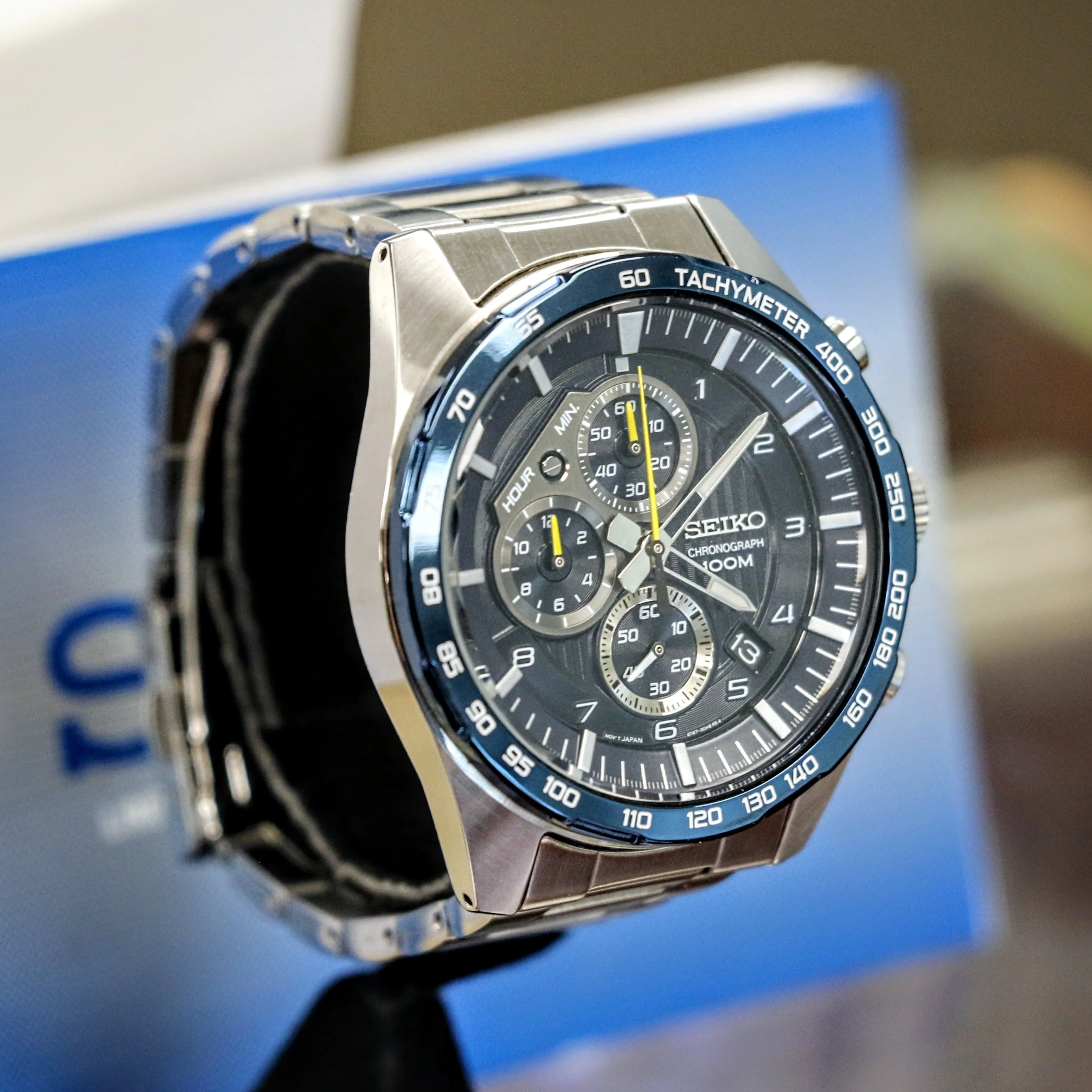 SEIKO Chronograph Watch 100M Ref. SSB321 Date Indicator 8T67-00H0 - Original Seiko Bracelet Box & Papers!