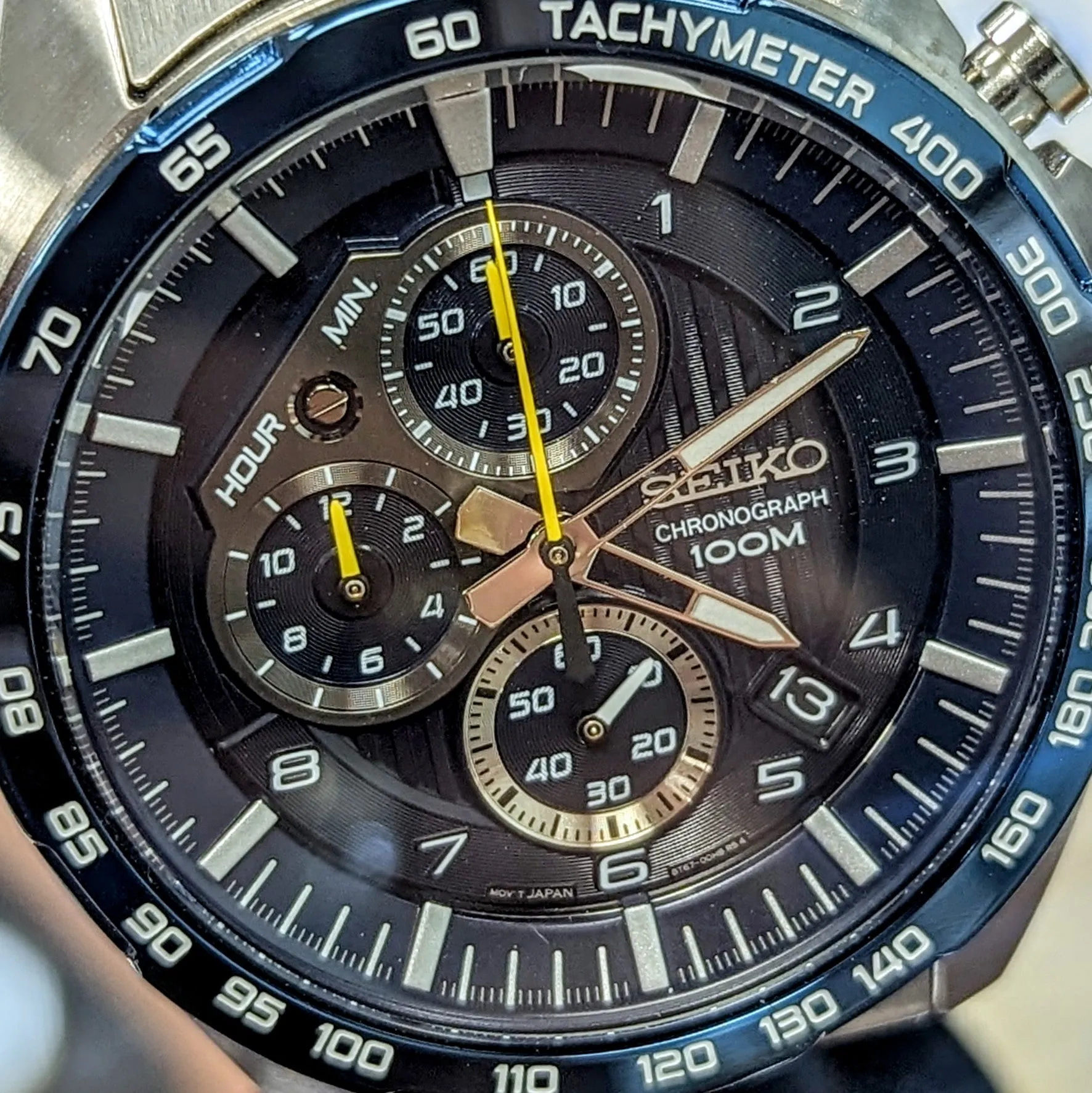 SEIKO Chronograph Watch 100M Ref. SSB321 Date Indicator 8T67-00H0 - Original Seiko Bracelet Box & Papers!