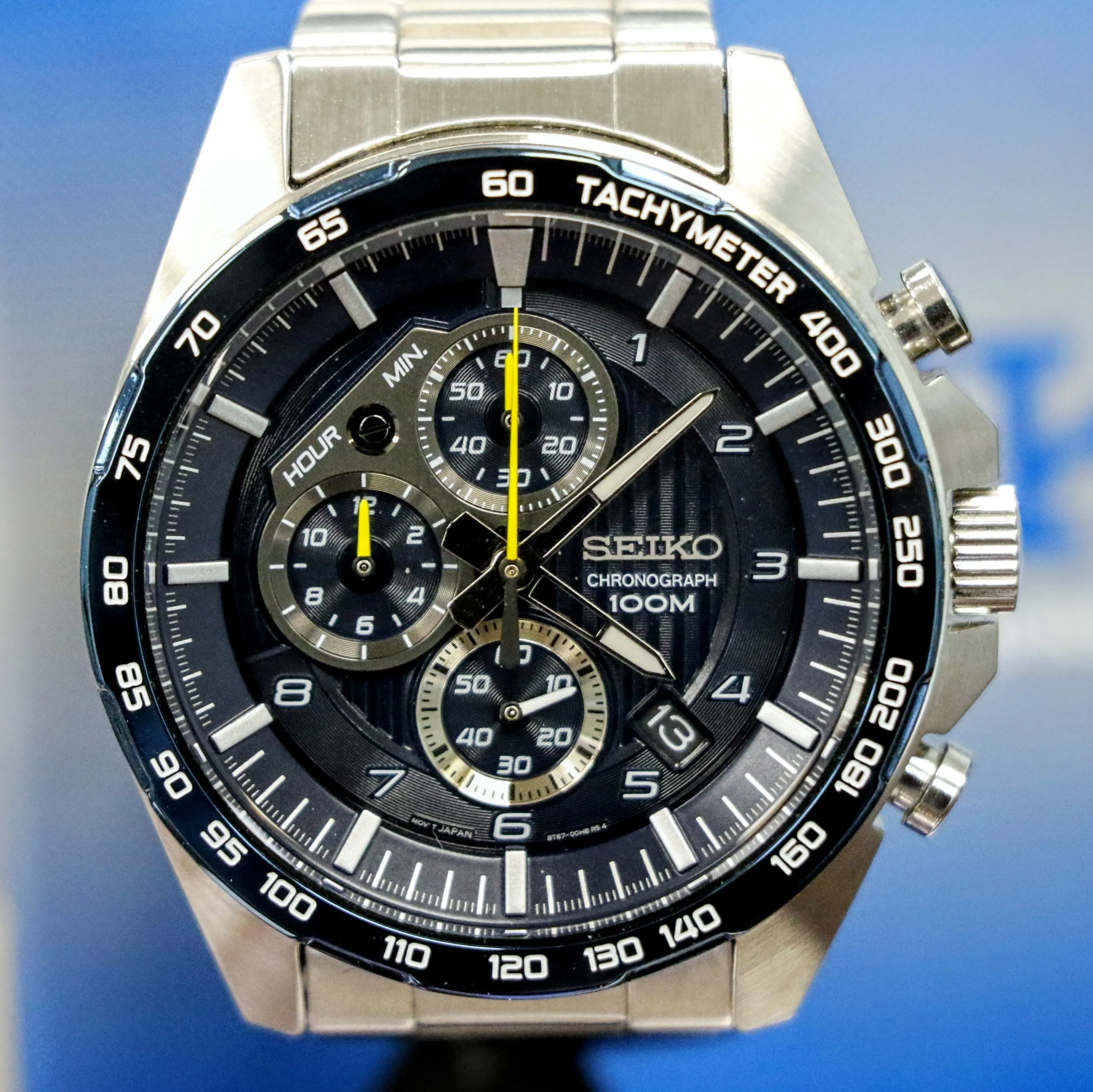 SEIKO Chronograph Watch 100M Ref. SSB321 Date Indicator 8T67-00H0 - Original Seiko Bracelet Box & Papers!