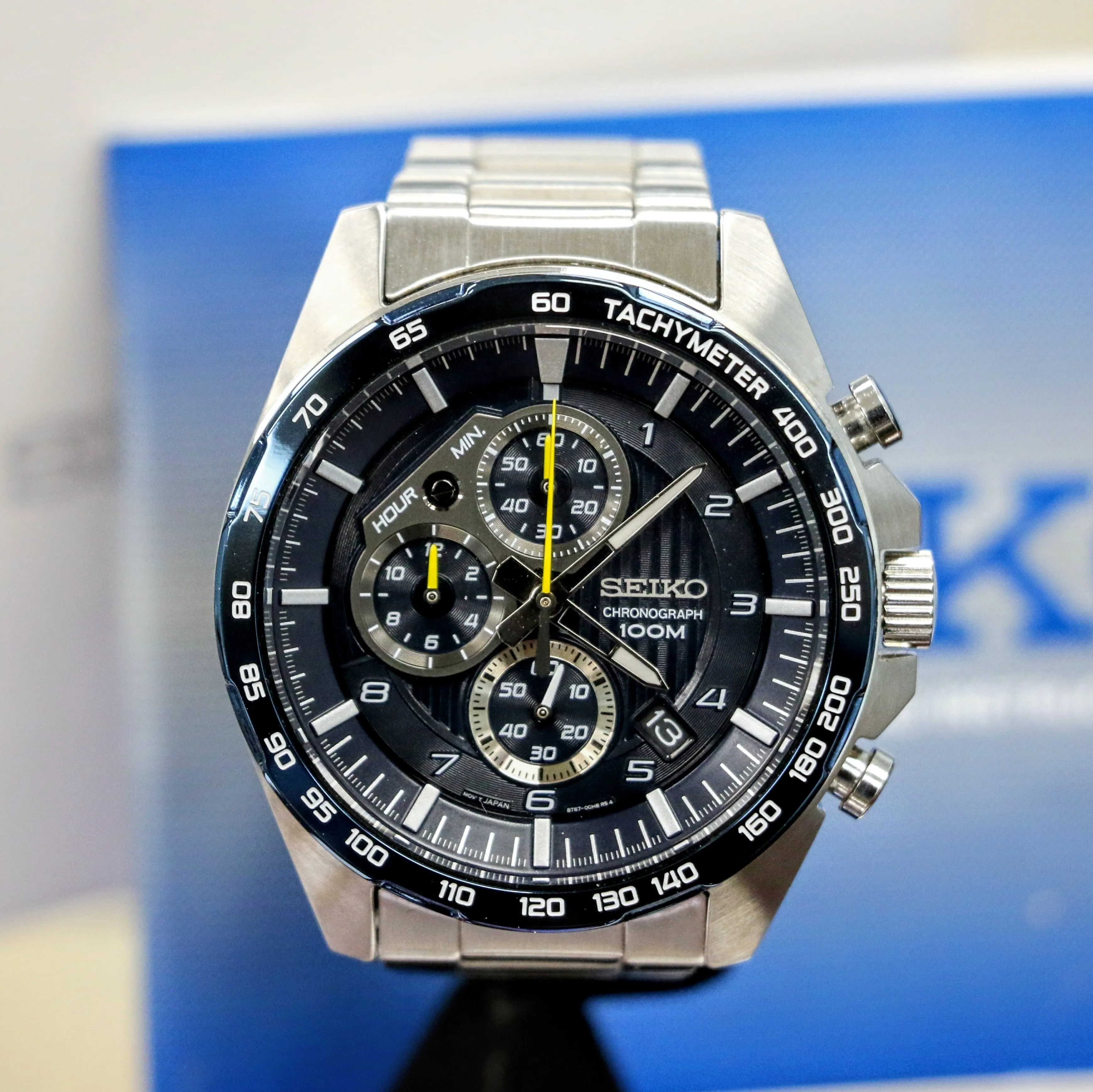 SEIKO Chronograph Watch 100M Ref. SSB321 Date Indicator 8T67-00H0 - Original Seiko Bracelet Box & Papers!