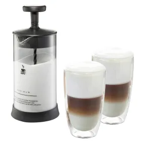 Set mousseur à lait antonio 2 verres à latte macchiato (350ml) Gefu