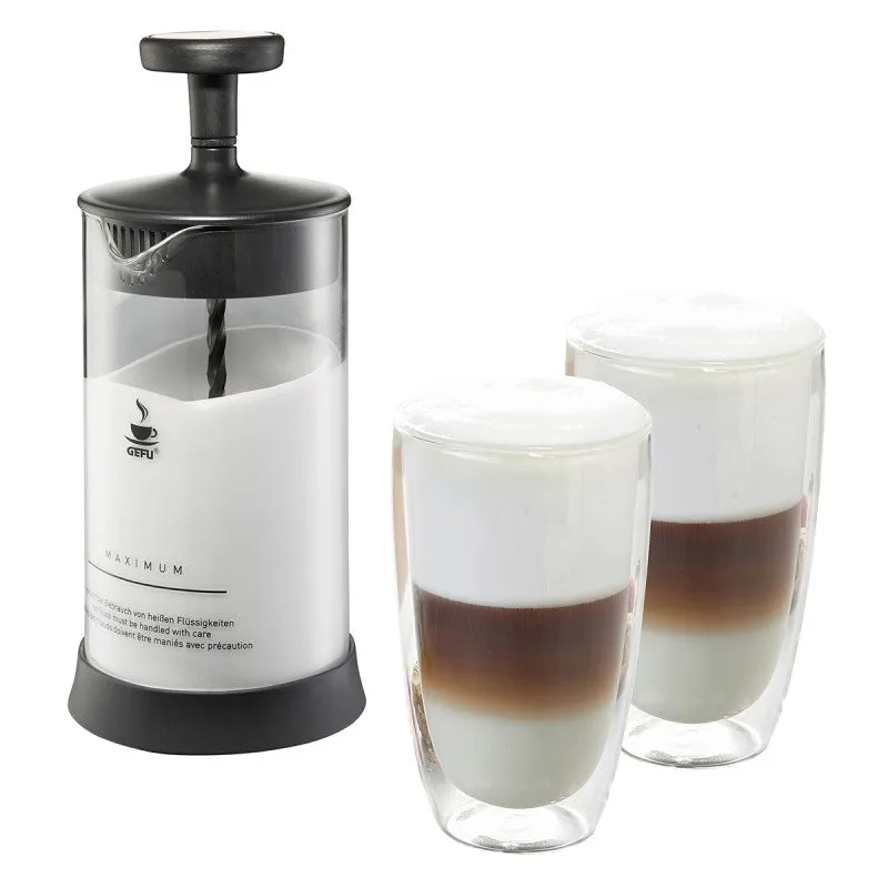 Set mousseur à lait antonio 2 verres à latte macchiato (350ml) Gefu