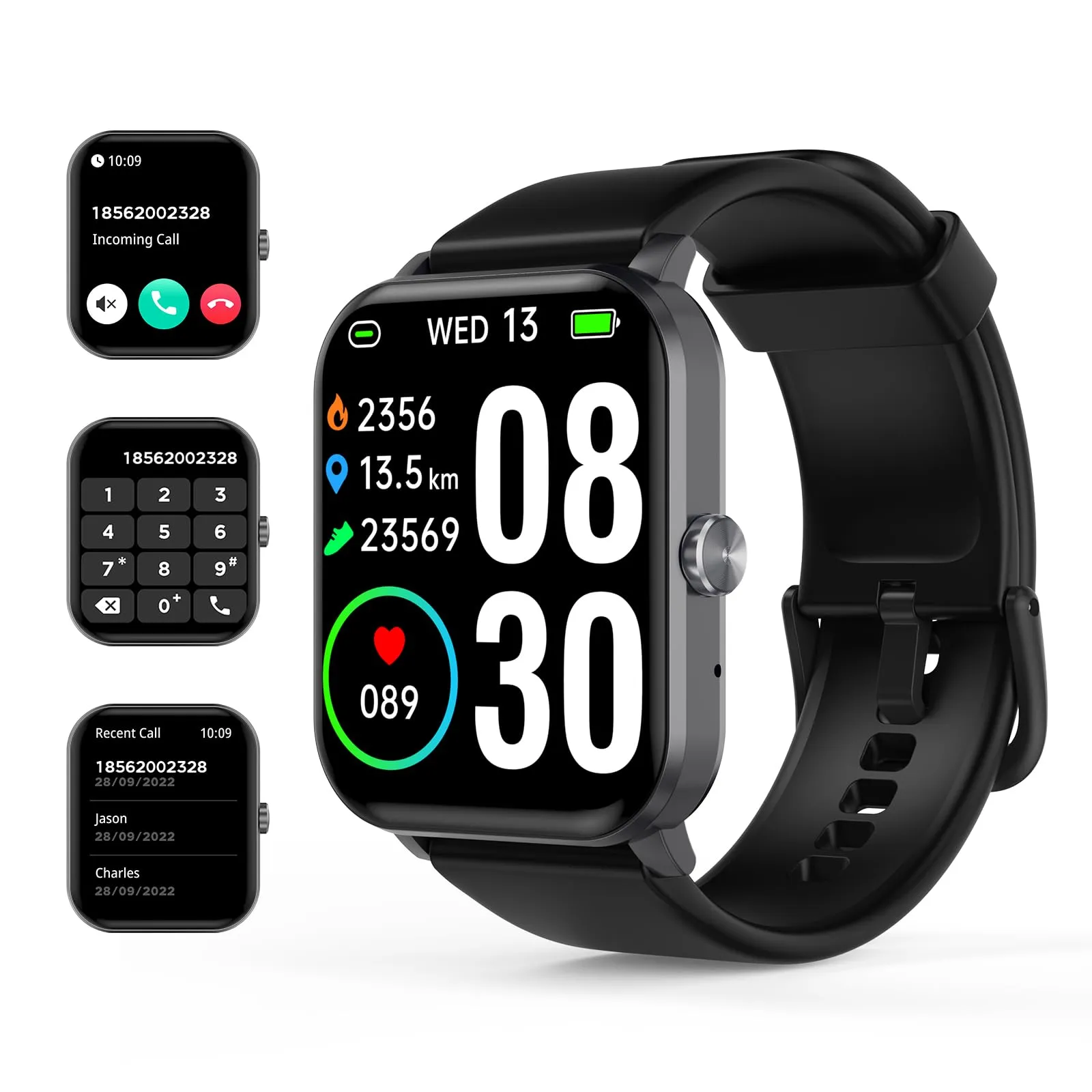 Smart Watch with Call, Fitness Tracker, IP68 Waterproof