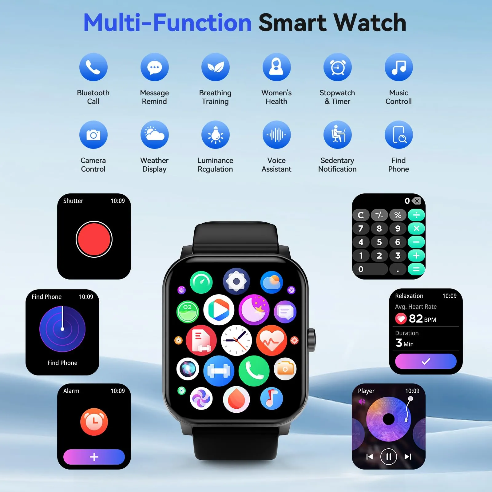 Smart Watch with Call, Fitness Tracker, IP68 Waterproof