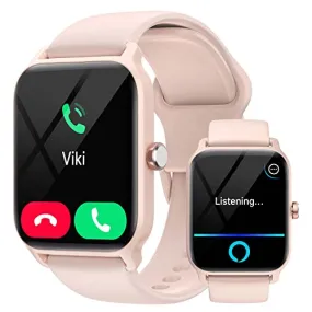 Smartwatch Damen mit Telefonfunktion 1.8" Alexa Integriert Herren Fitnessuhr 100  Sportmodi, Pulsmesser SpO2 Stress Ein-klick Messen, Schlafmonitor, IP68, Sport Auto Identifizierung für IOS/Android