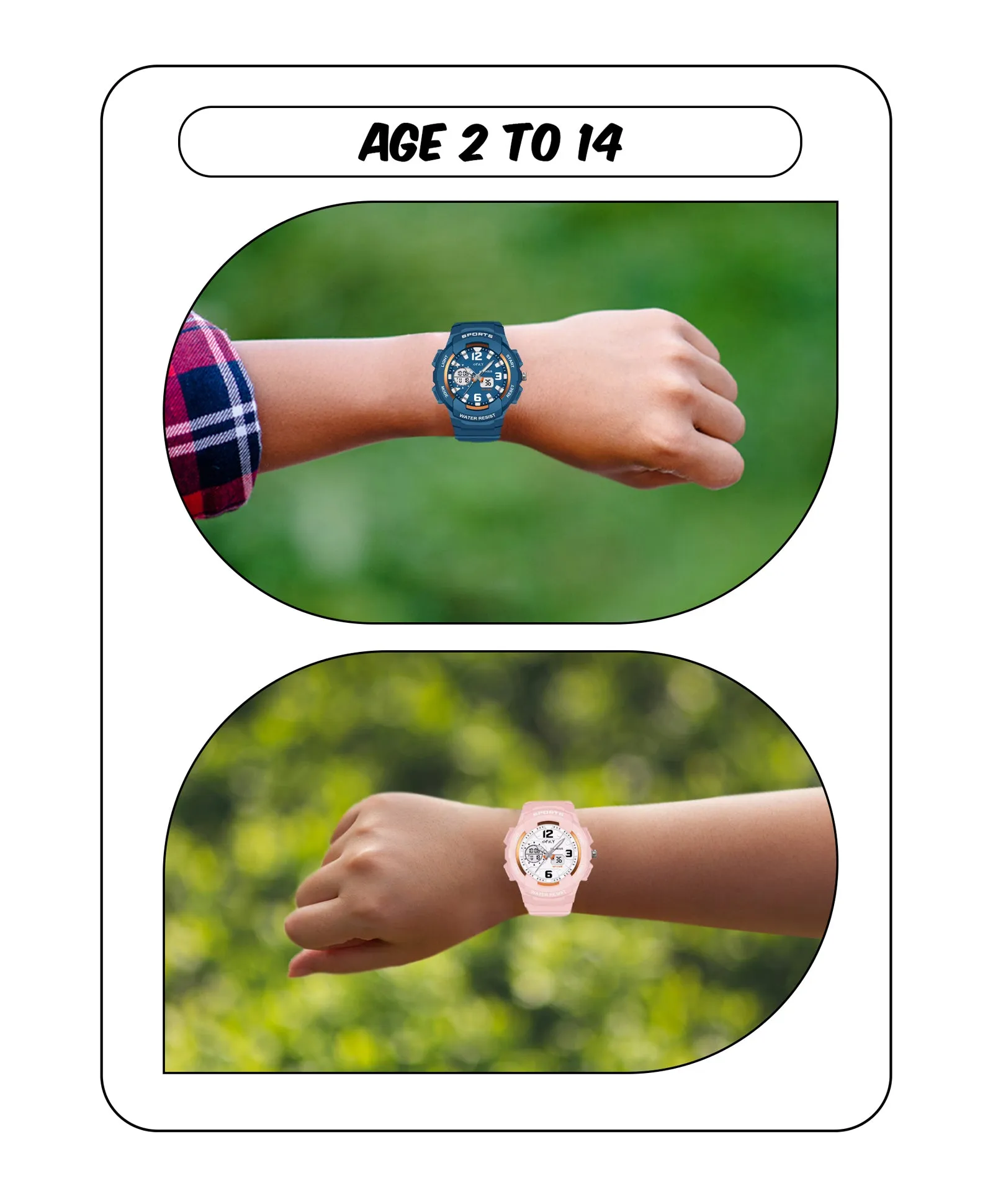Spiky Round Sports Dual Time Kids Watches Combo - Pink & Blue