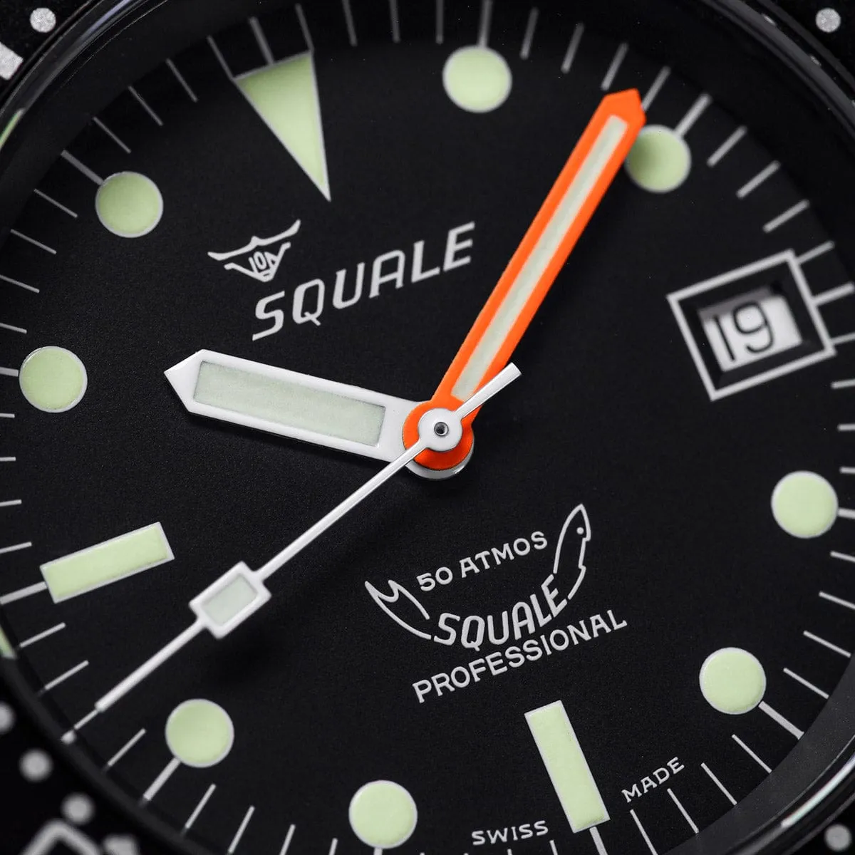 Squale 1521 Black PVD Swiss Made Diver's Watch - Mesh Bracelet