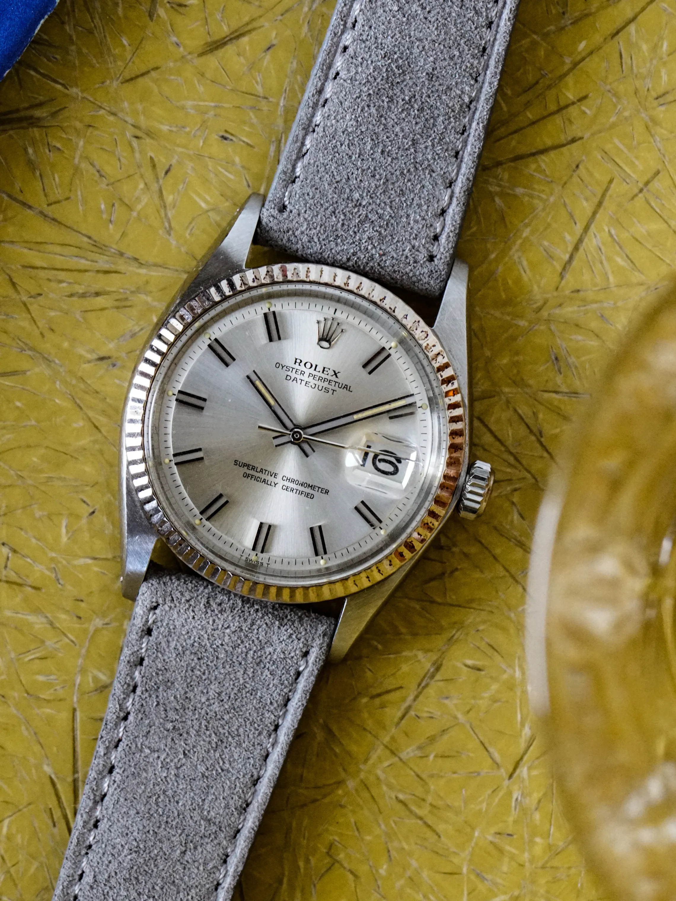 Suede Watch Strap - Platinum