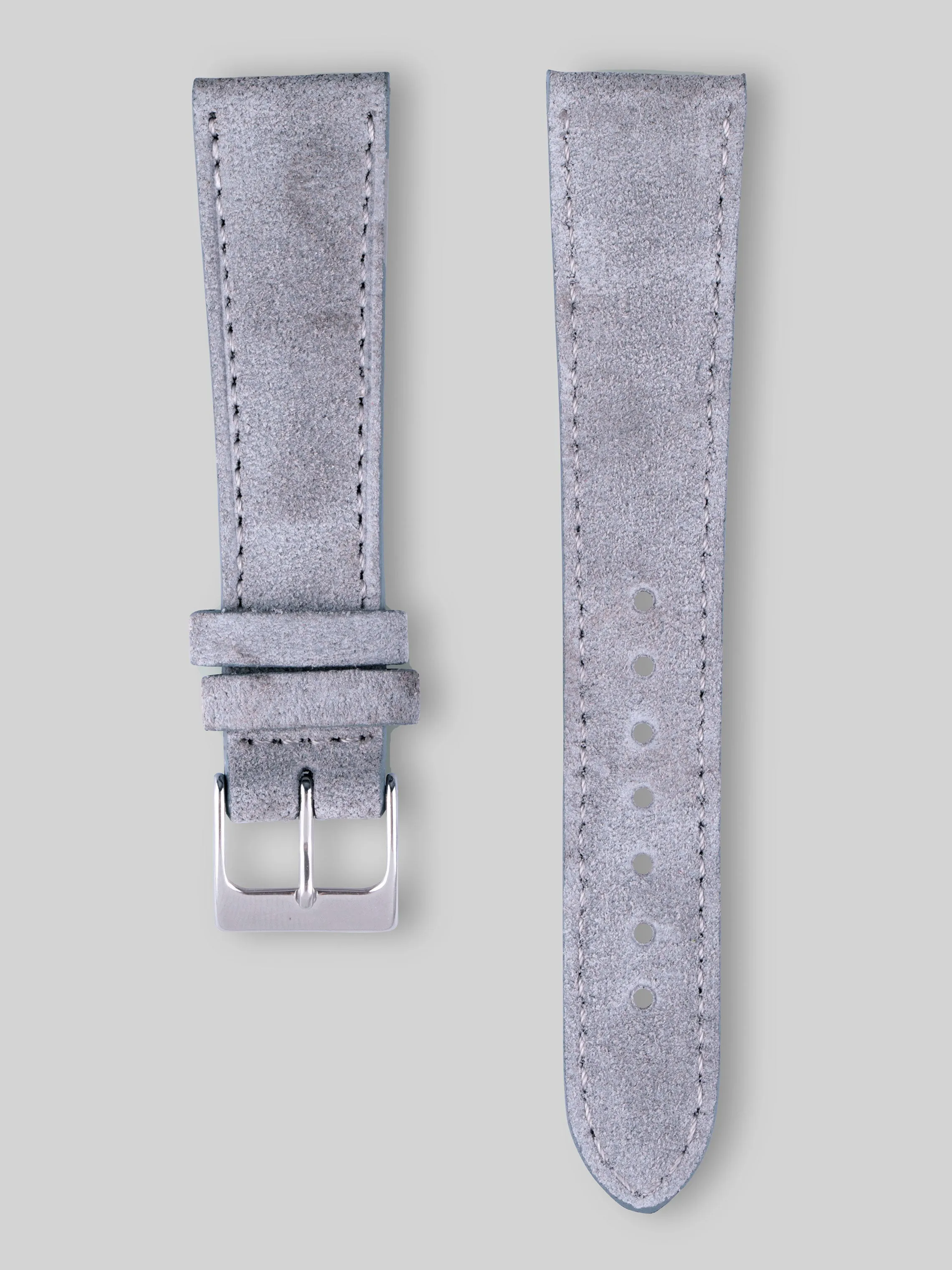 Suede Watch Strap - Platinum