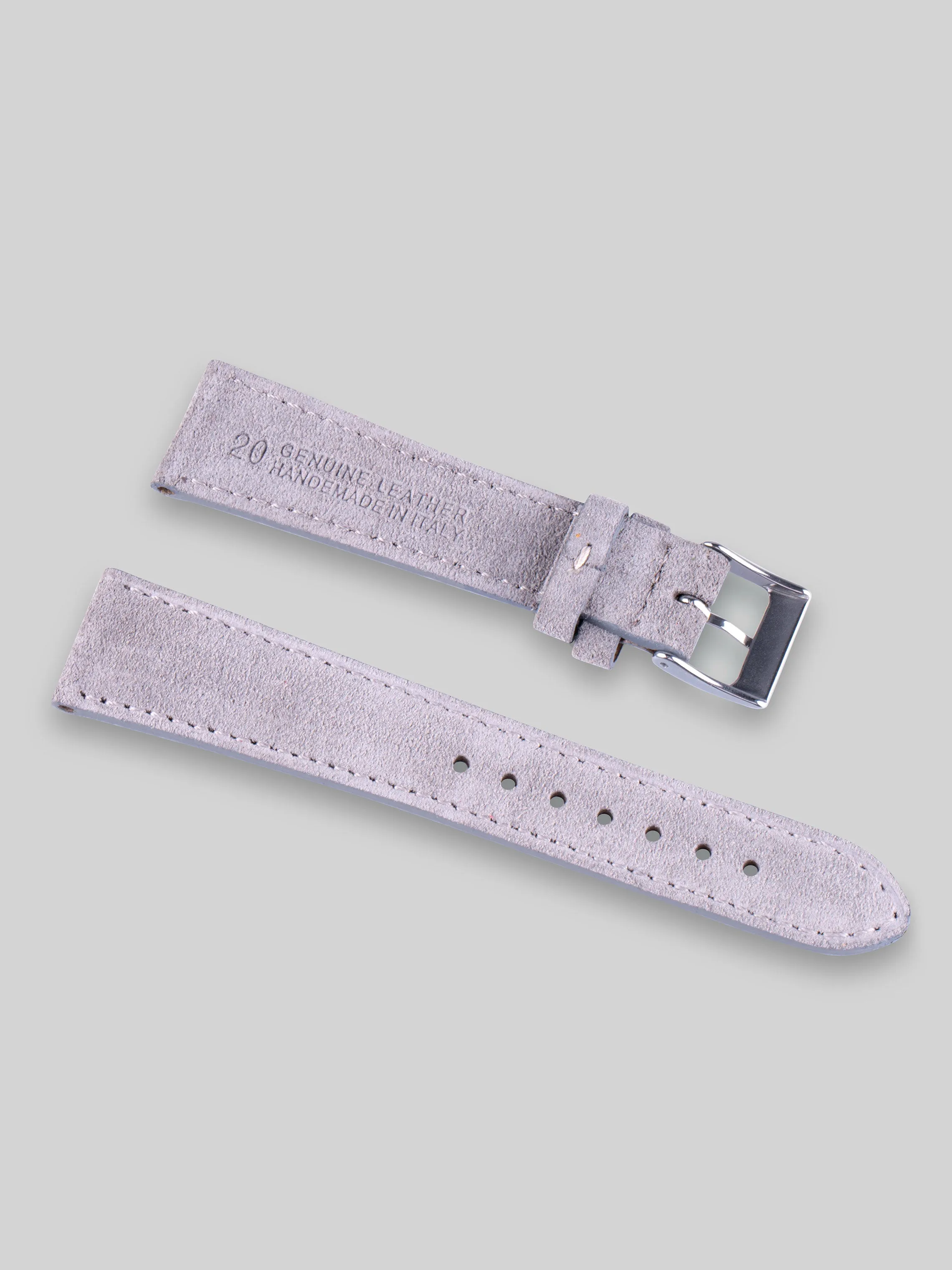Suede Watch Strap - Platinum