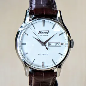 TISSOT Visodate Automatic Watch T019.430 Day/Date 25 Jewels S.S. Wristwatch - Original Tissot Leather Strap