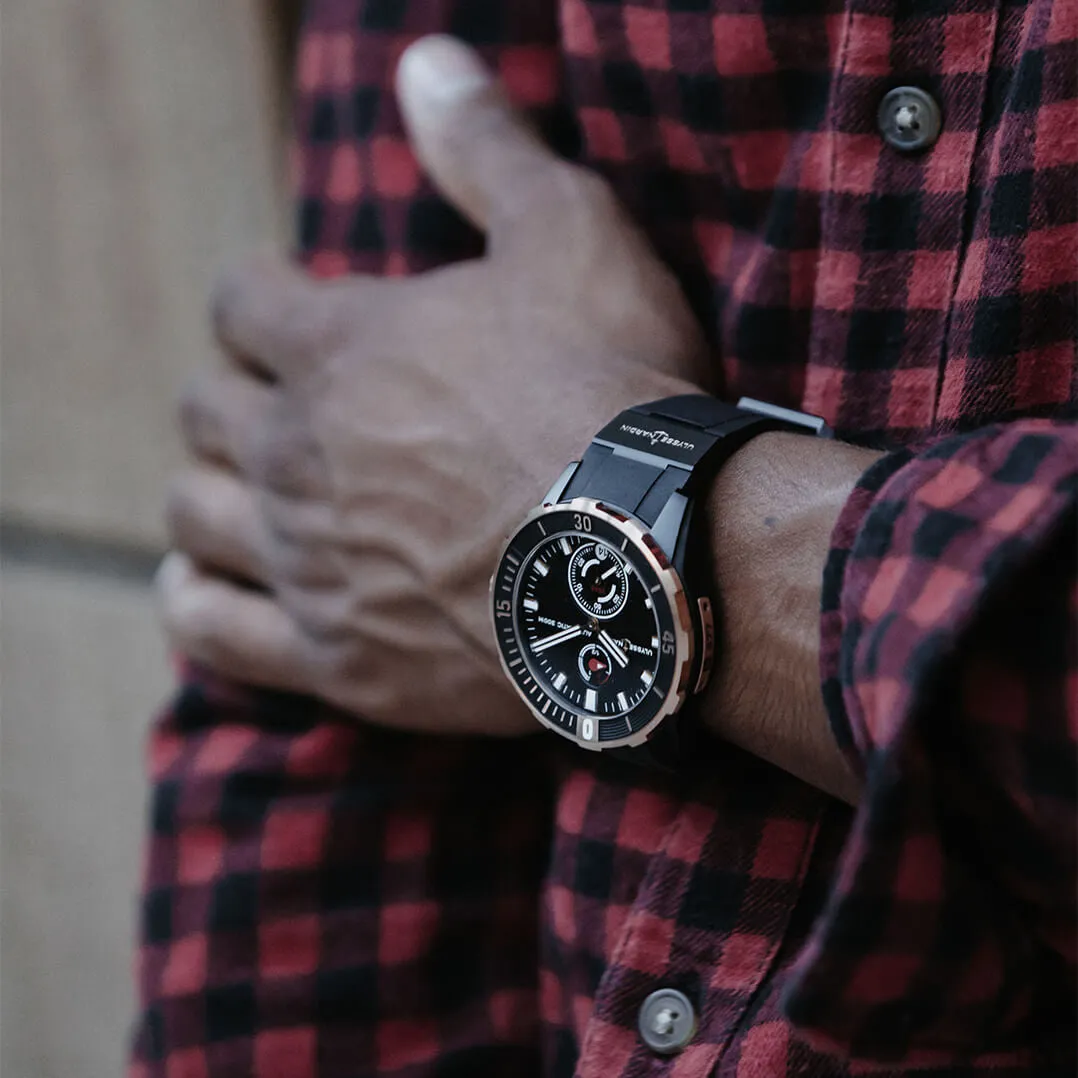 Ulysse Nardin - Diver Chronometer Black & Gold - Rubber & Titanium strap - 44mm
