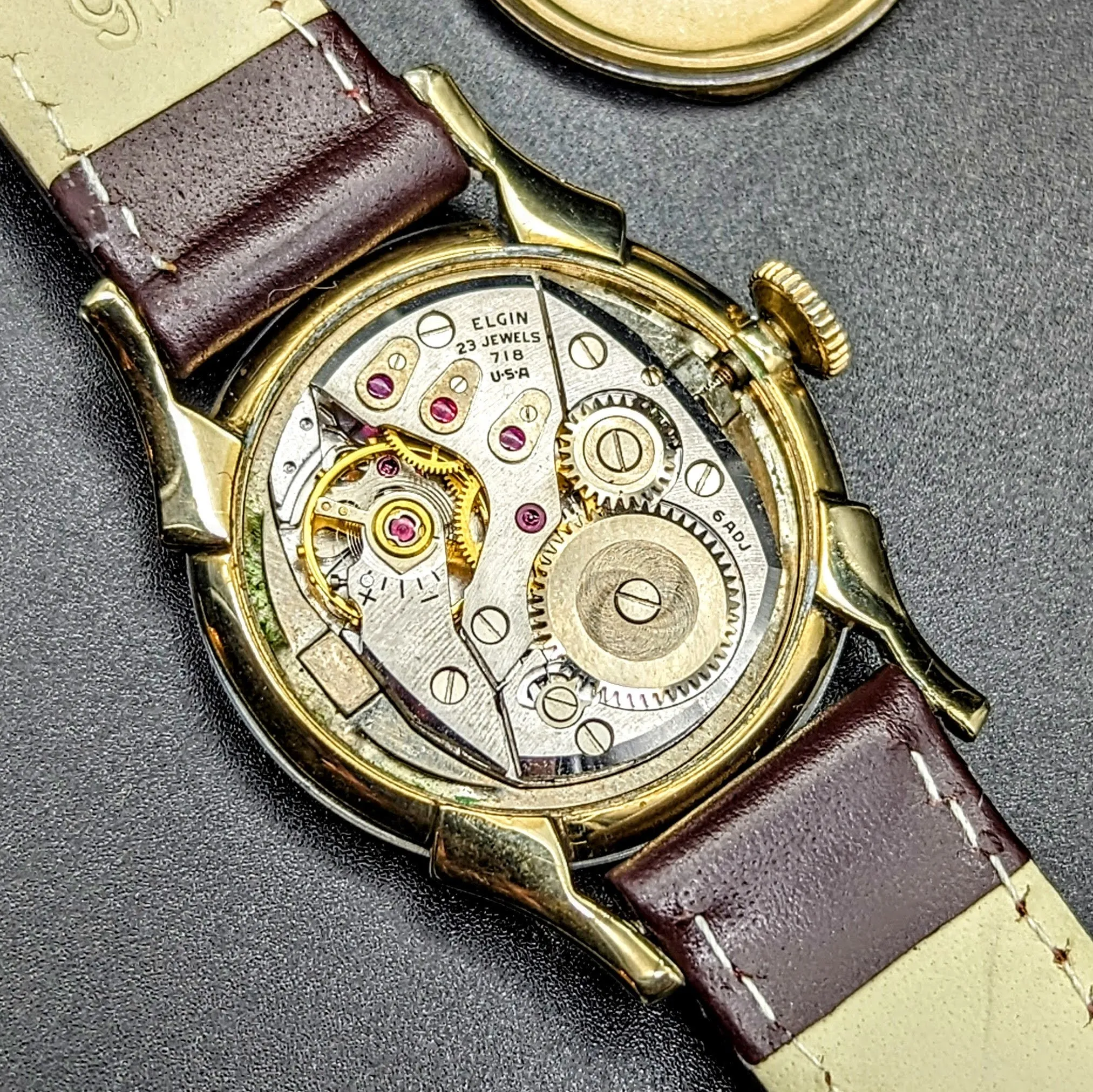 Vintage 1957 LORD ELGIN FUTURA Wristwatch Mystery Dial Grade 718 23J Watch