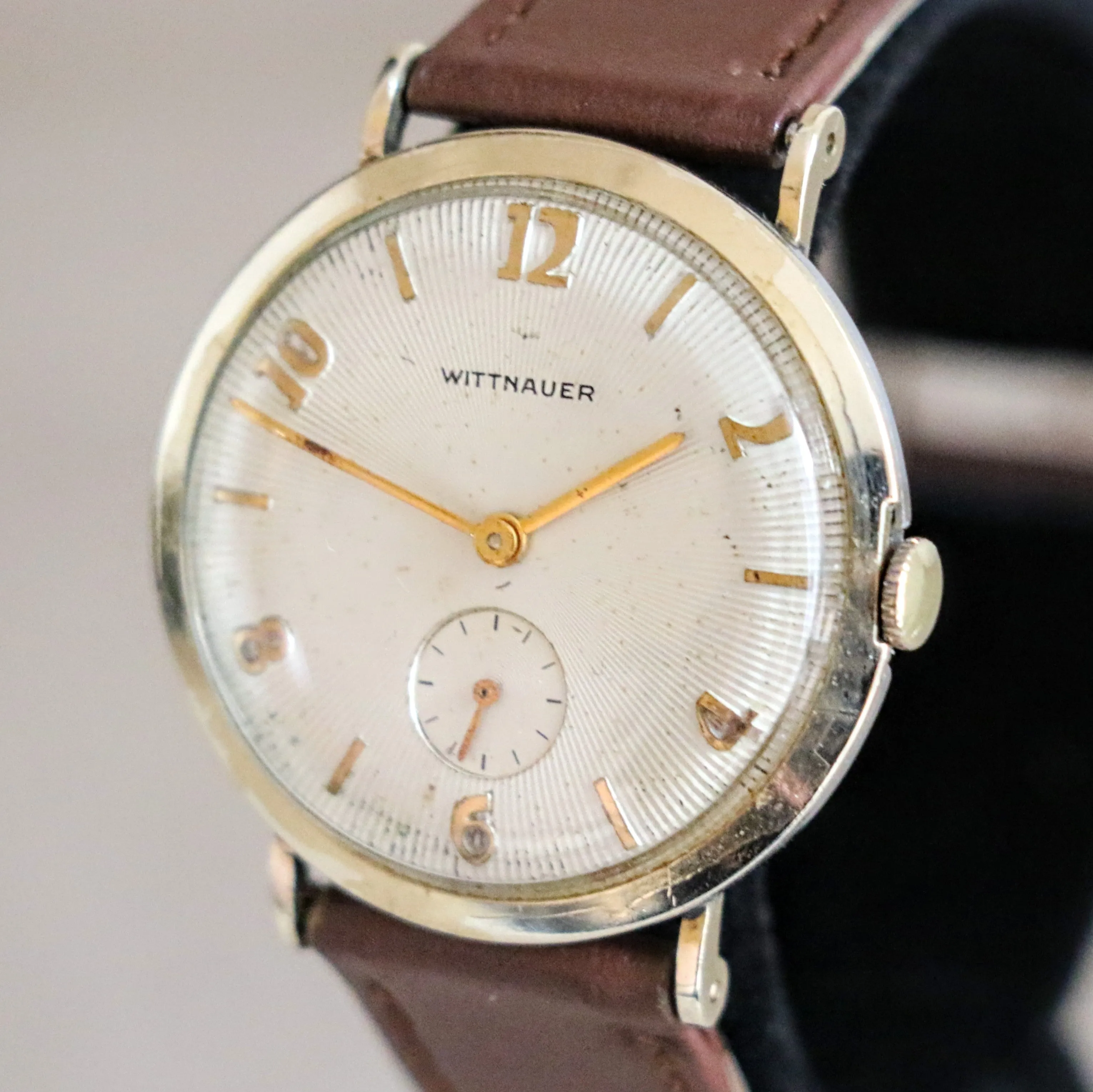 WITTNAUER Mechanical Watch 33mm Vintage 10K GF Wristwatch Round Case