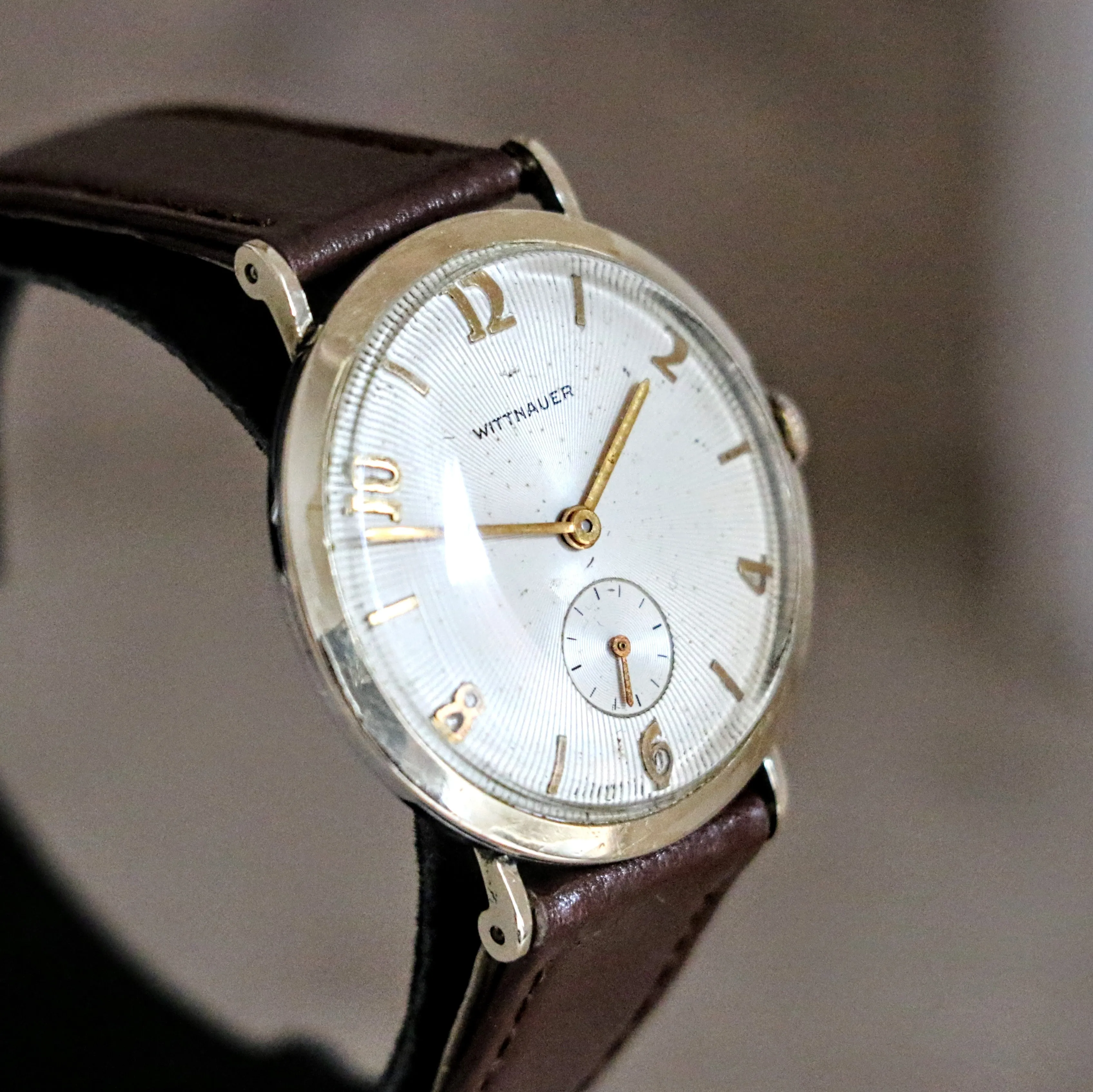 WITTNAUER Mechanical Watch 33mm Vintage 10K GF Wristwatch Round Case