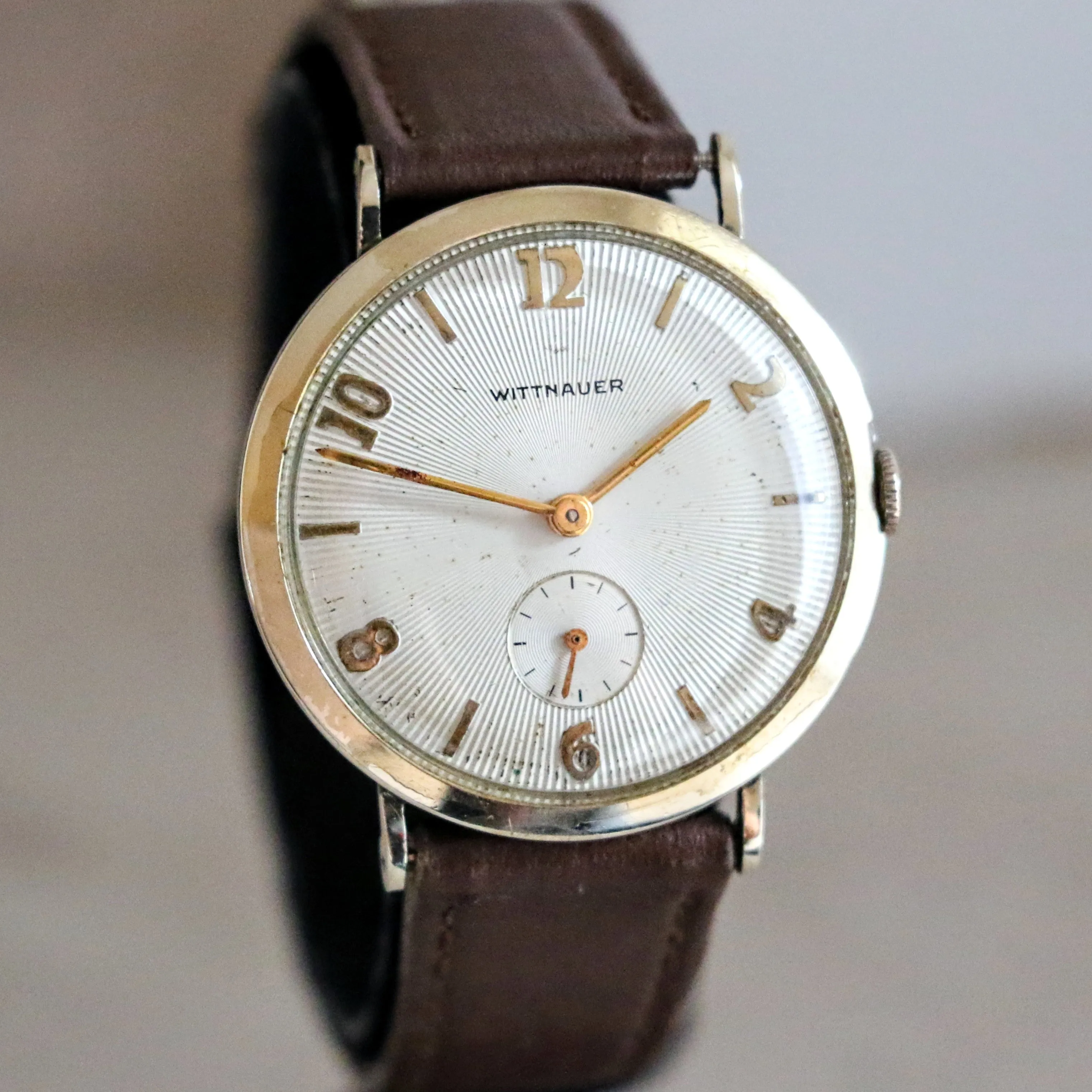 WITTNAUER Mechanical Watch 33mm Vintage 10K GF Wristwatch Round Case