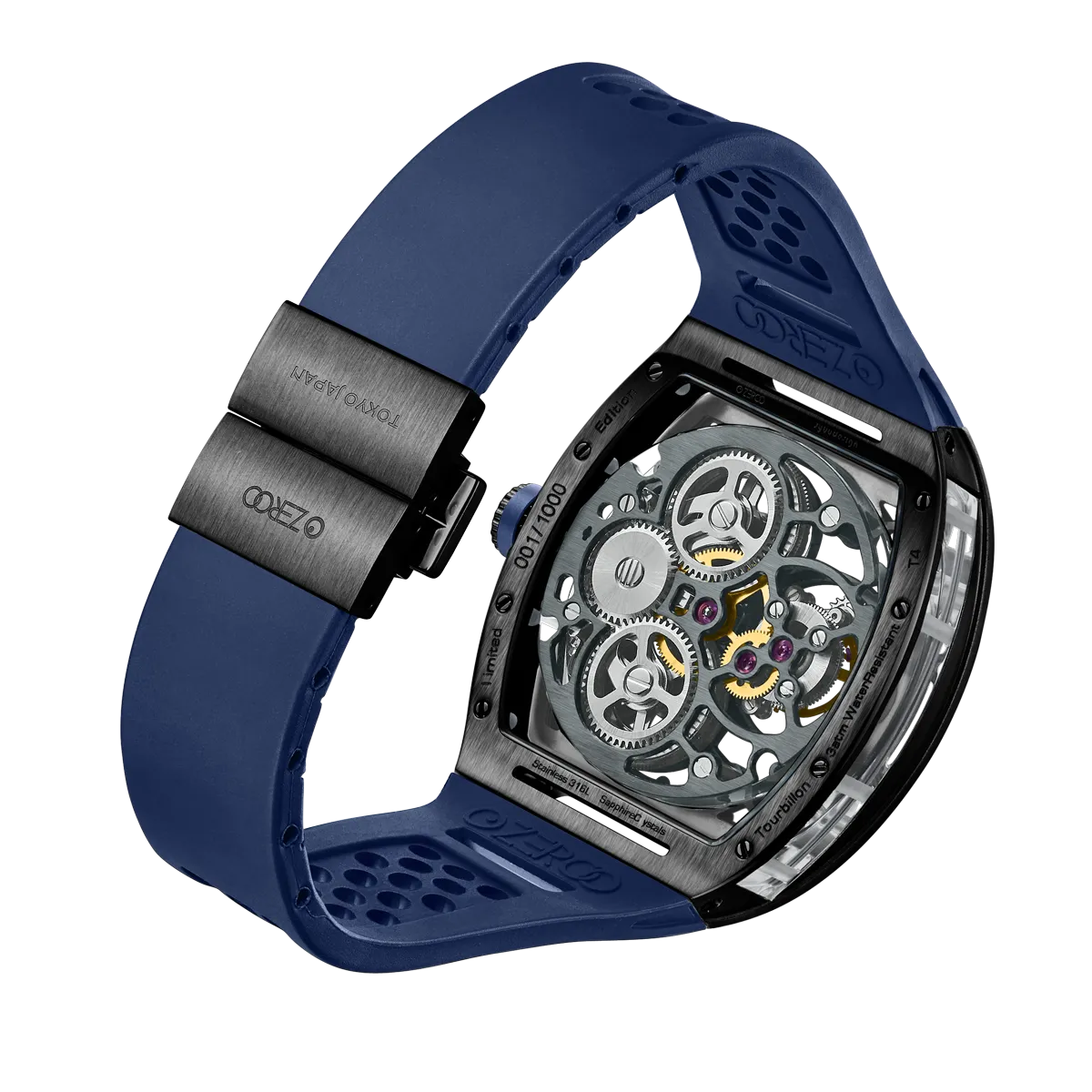 ZEROO T4 THE ARCHER FULL SKELETON TOURBILLONMANUAL TOURBILLON WATCH FOR GENTS - ZT004BBL