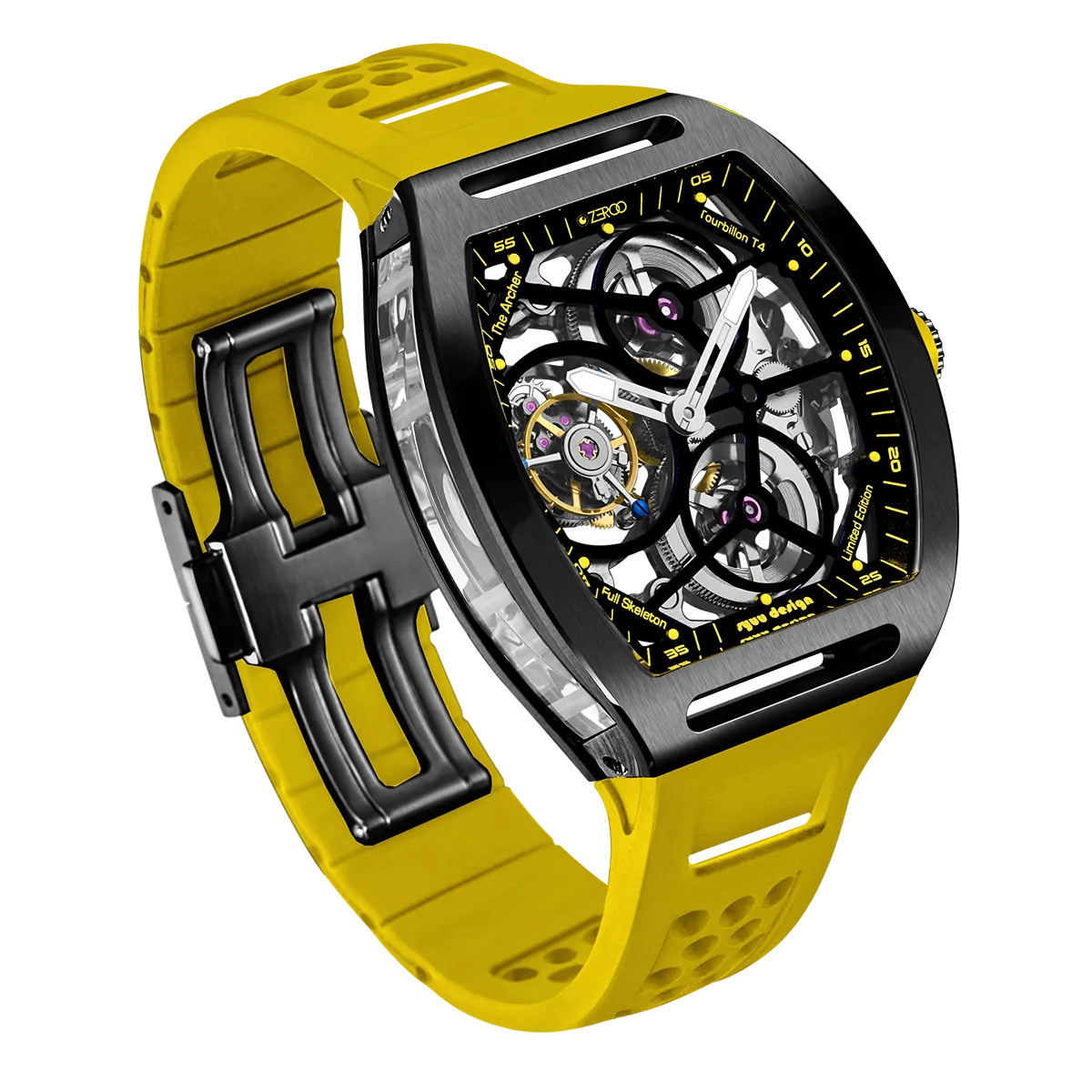 ZEROO T4 THE ARCHER FULL SKELETON TOURBILLONMANUAL TOURBILLON WATCH FOR GENTS - ZT004BYW